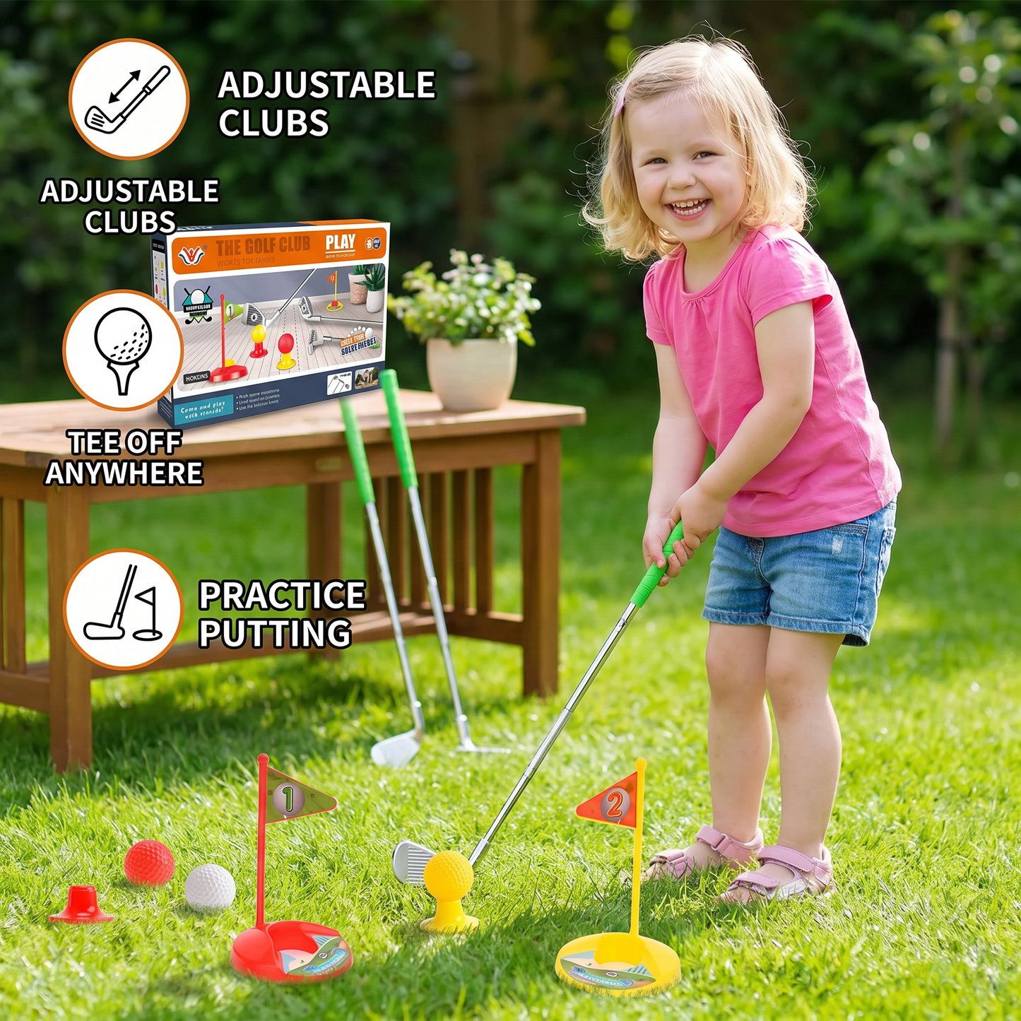 Kids Golf Set with Adjustable Clubs – Perfect for Backyard Play