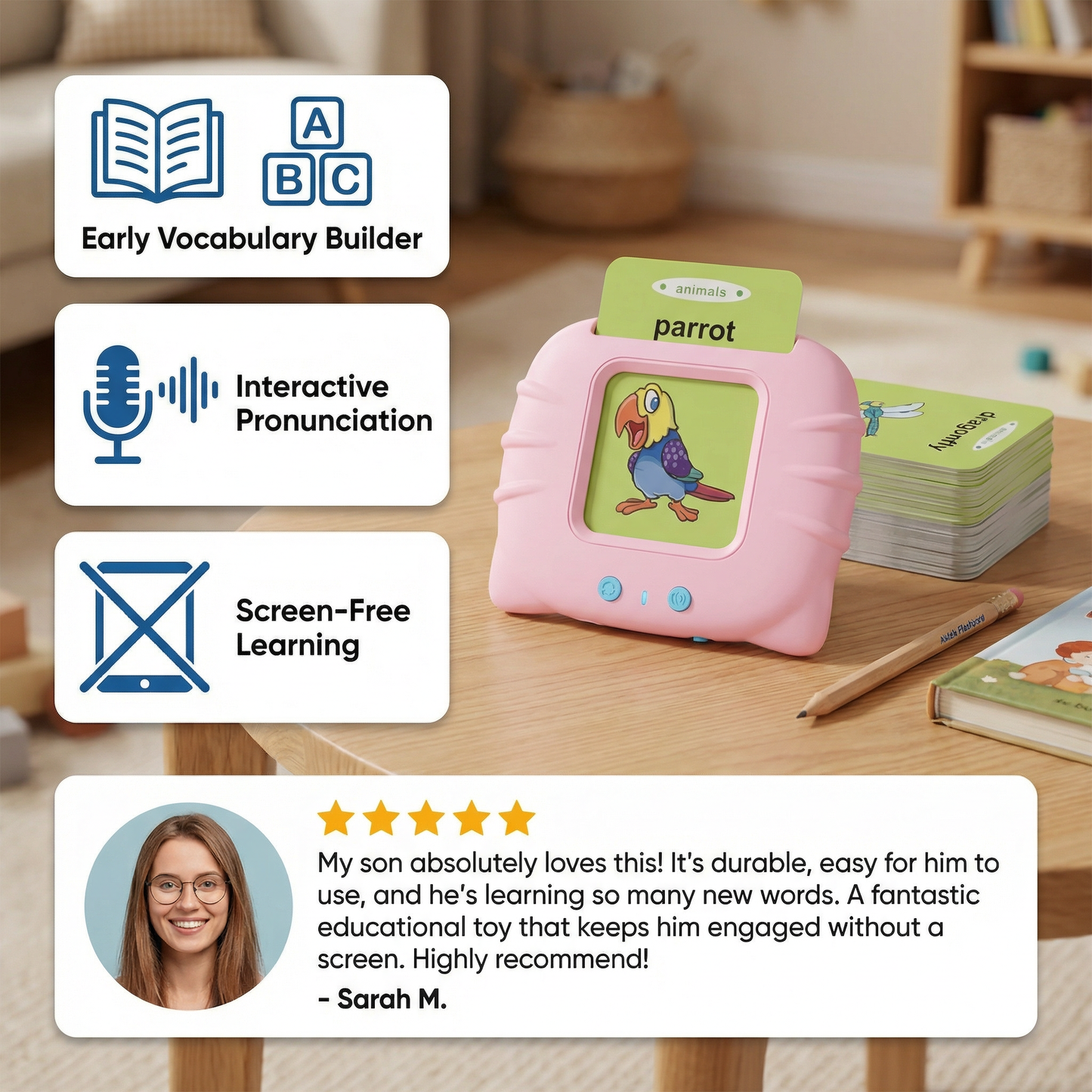 Talking English Flash Cards – Interactive Learning Game for Kids