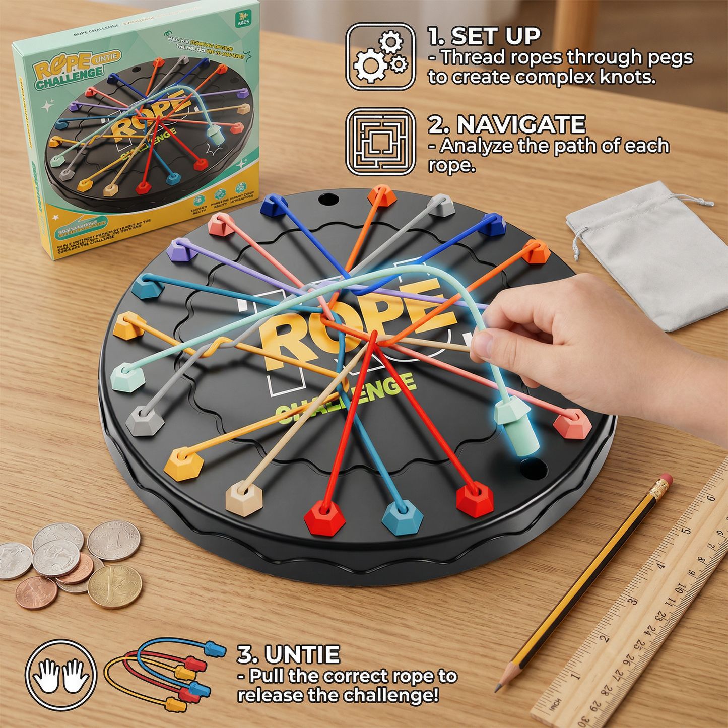 Knot & Rope Logic Game – Thinking & Strategy Game for Kids