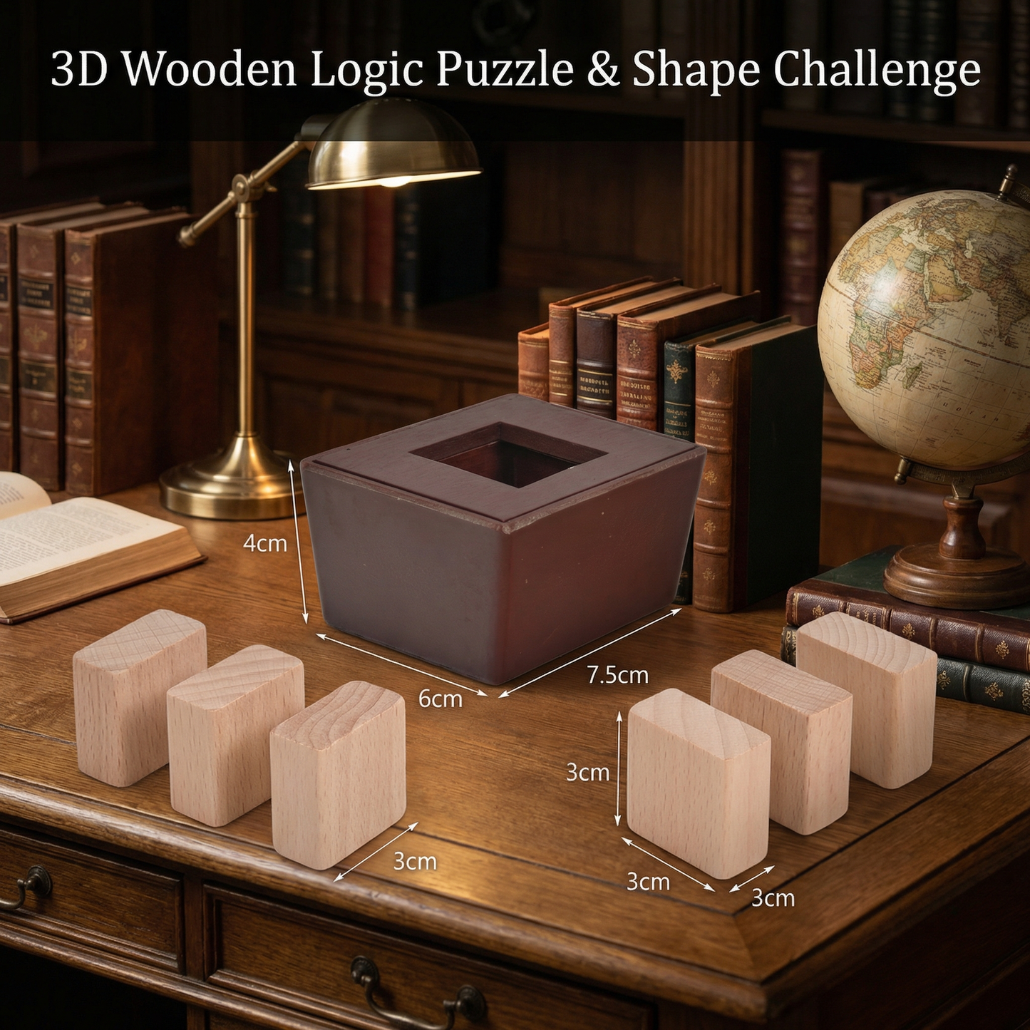 3D Wooden Logic Puzzle & Shape Challenge