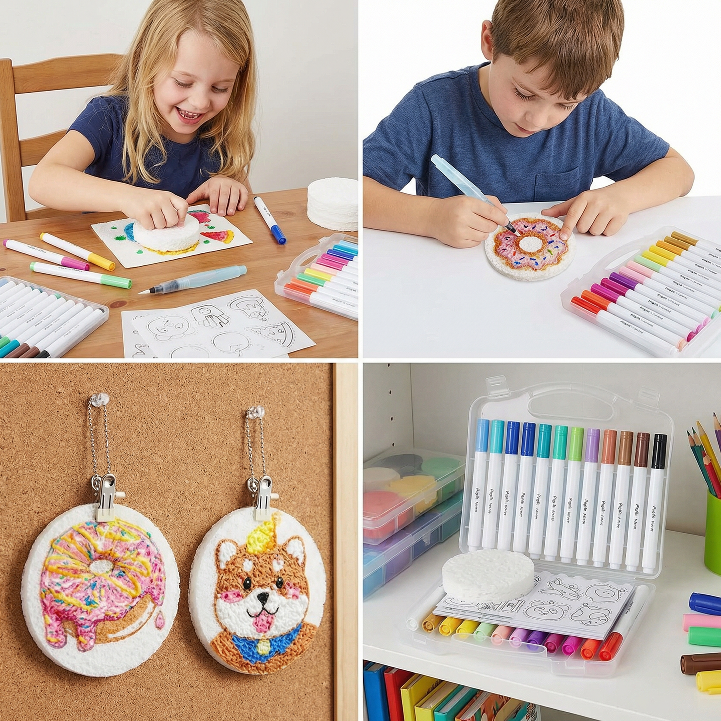 Creative Sponge Painting Art Set for Kids – DIY Bubble Effect Craft Kit