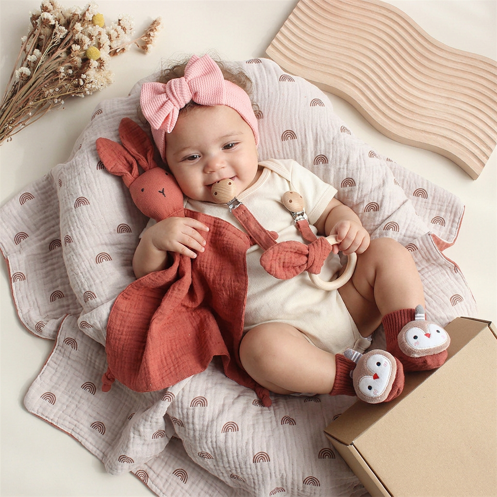 6-Piece Newborn Gift Box Set – Baby Essentials Starter Kit