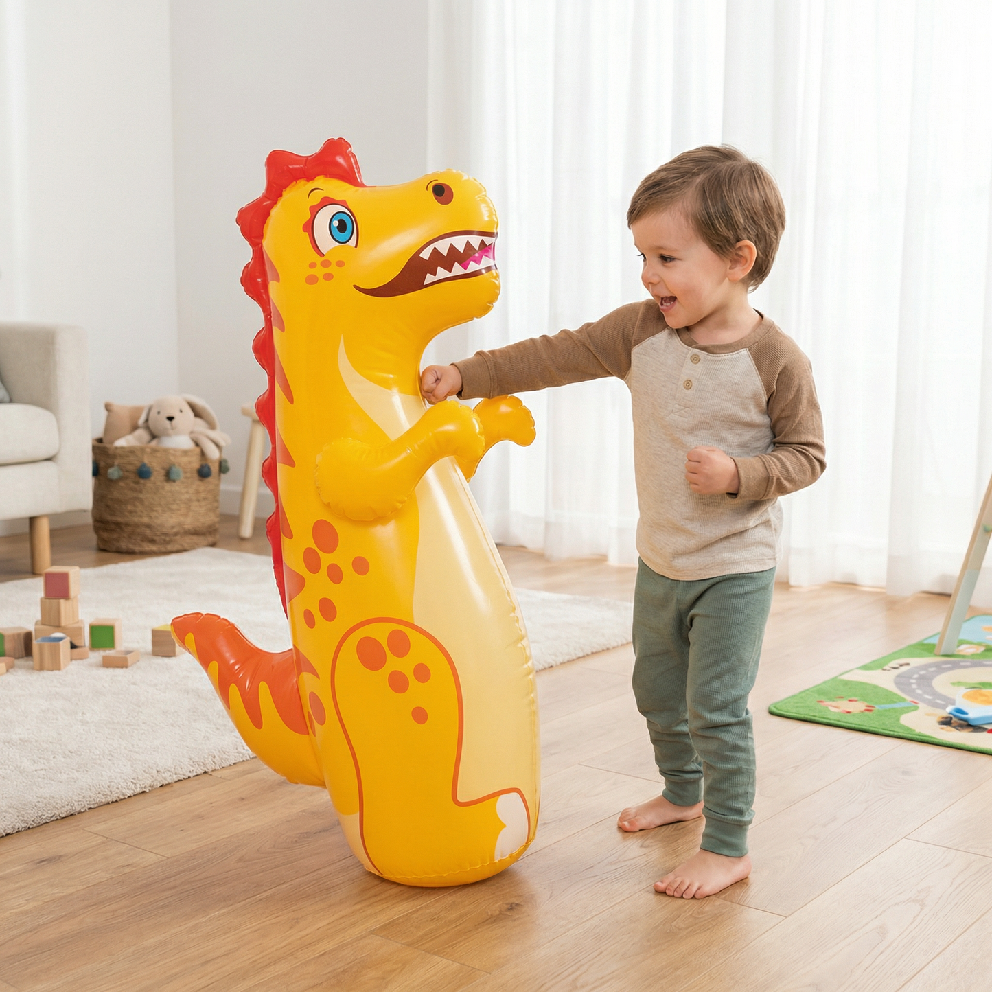 Kids Inflatable Punching Bag – Animal Design with Water-Filled Base