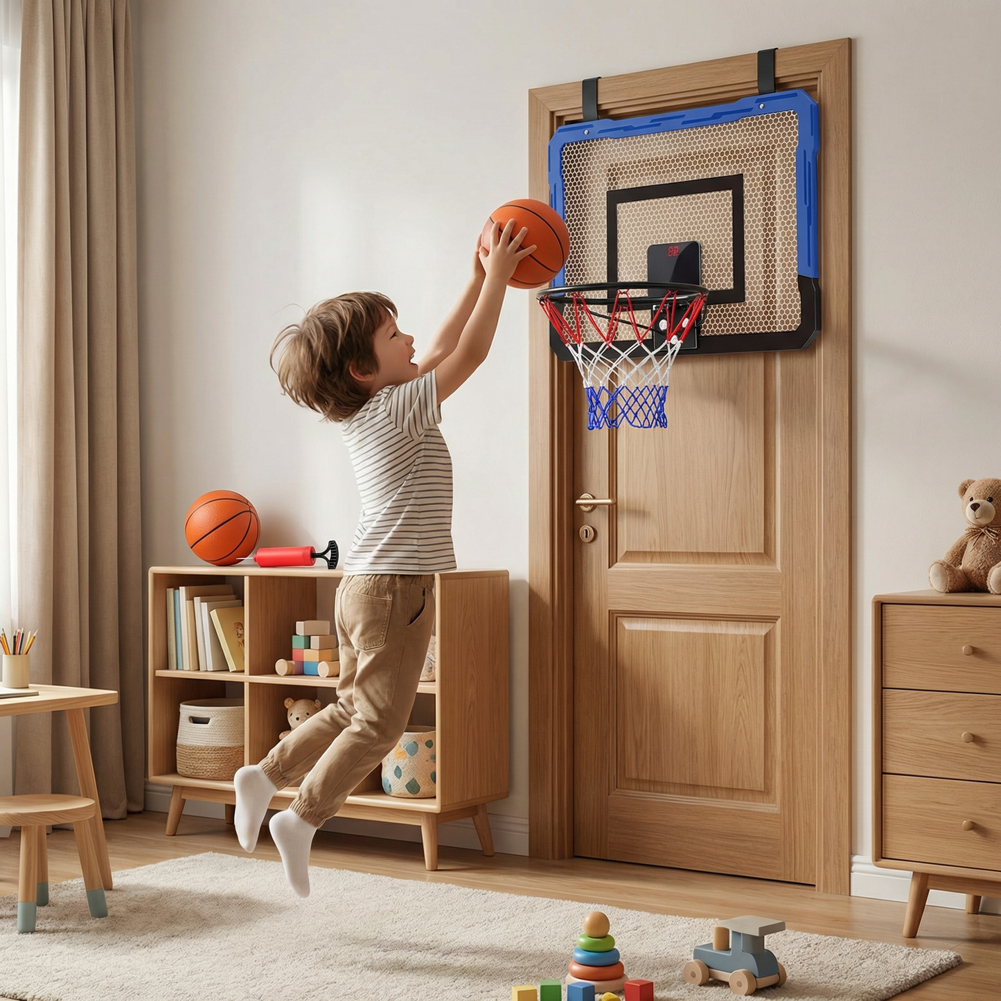 Mini Basketball Hoop for Kids – Wall & Door Mount Set
