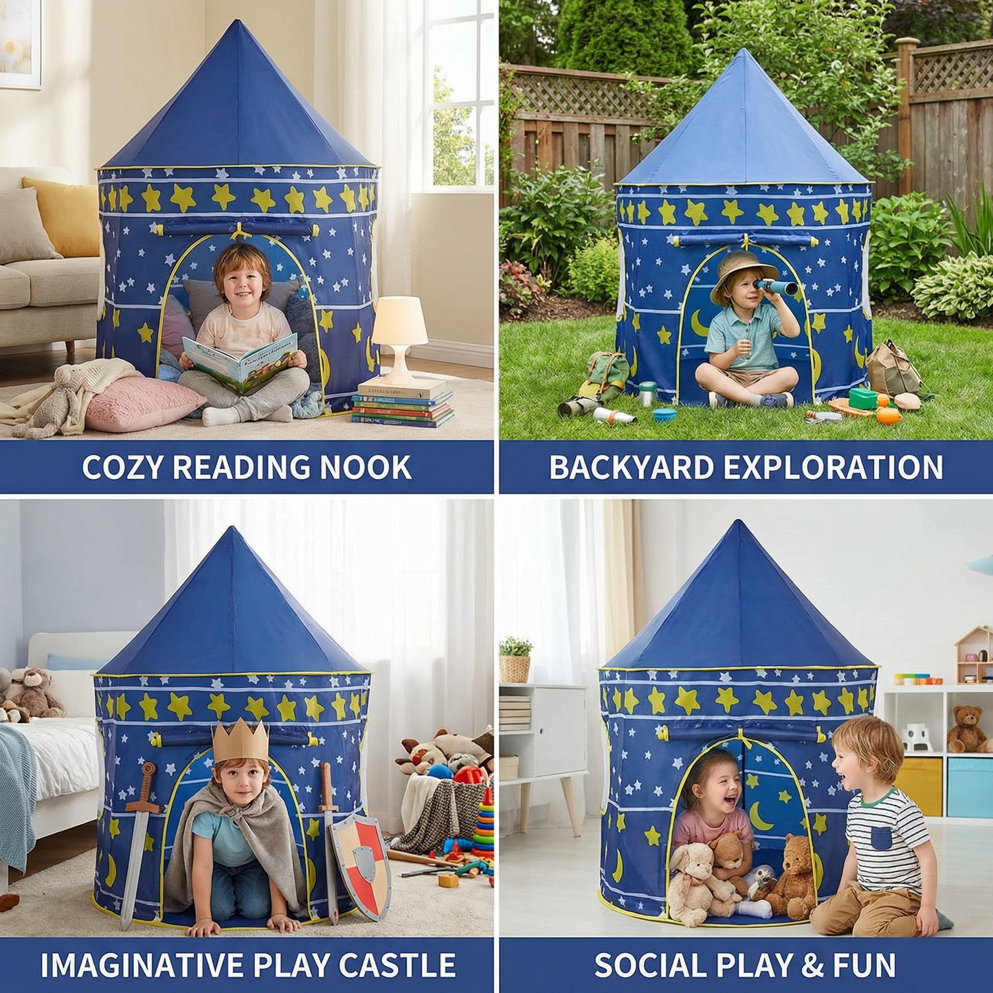 Starry Sky Kids Play Tent – Magical Castle for Little Adventurers (Indoor & Outdoor)