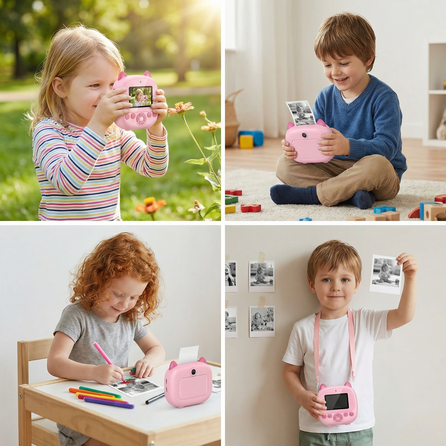Kids Instant Print Camera – Mini HD Digital Camera with Built-in Printer