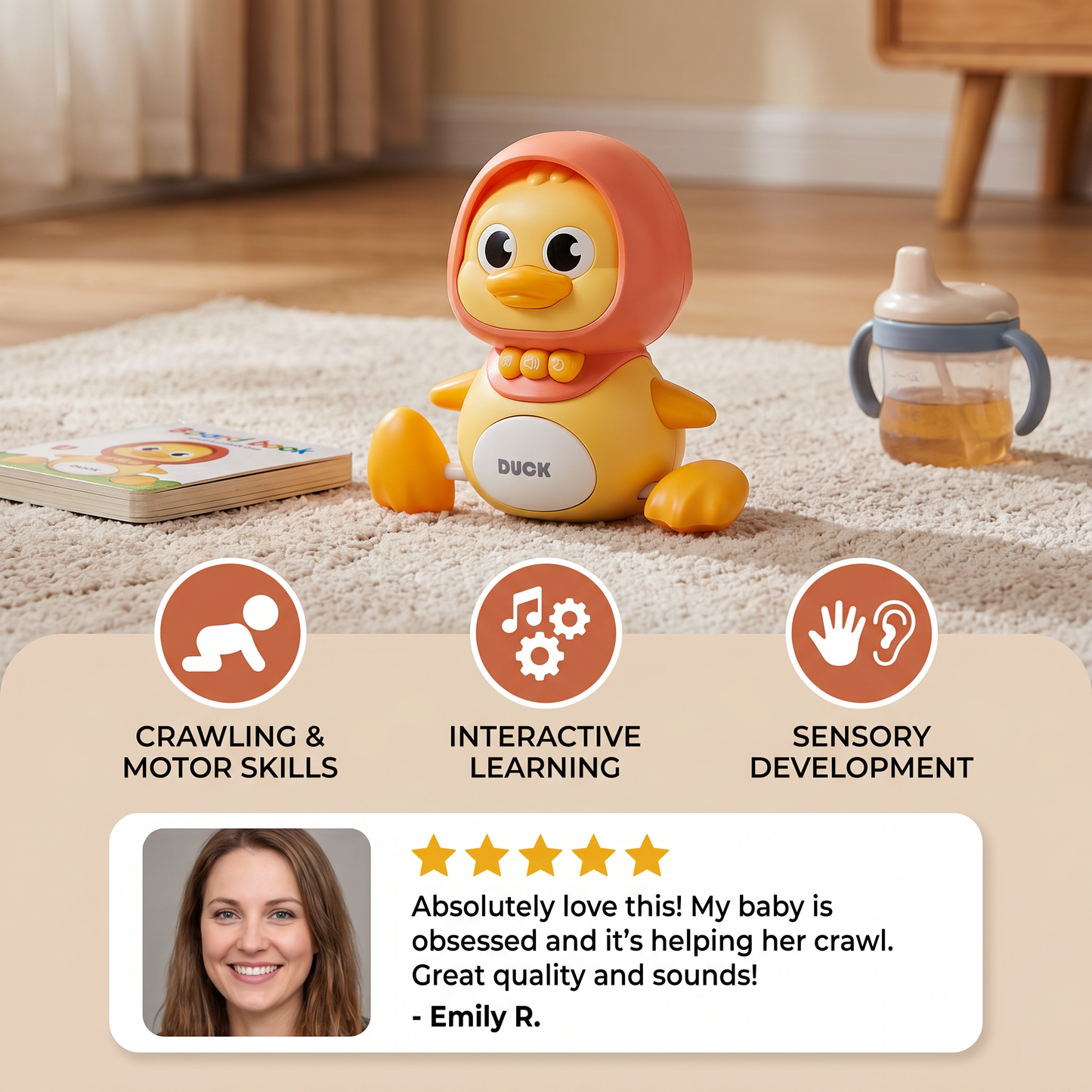 Musical Duck Family Crawling & Learning Toy for Babies
