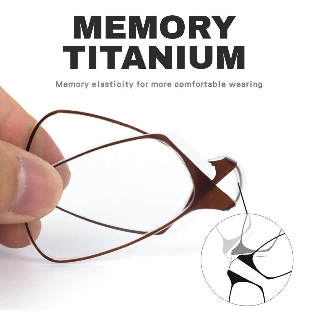 Nose Clip Glasses -  Portable Reading Glasses Rimless Wallet Key Chain Magnifying