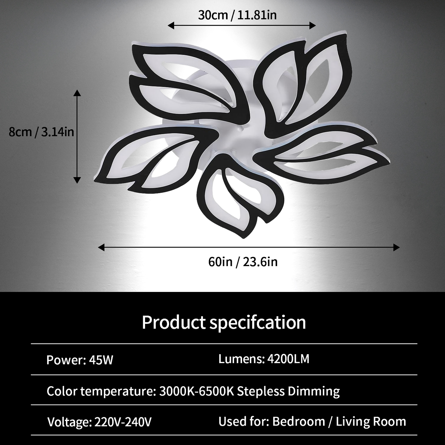 Chandelier Ceiling Light – Modern Crystal Hanging Pendant Lamp for Living Room or Bedroom