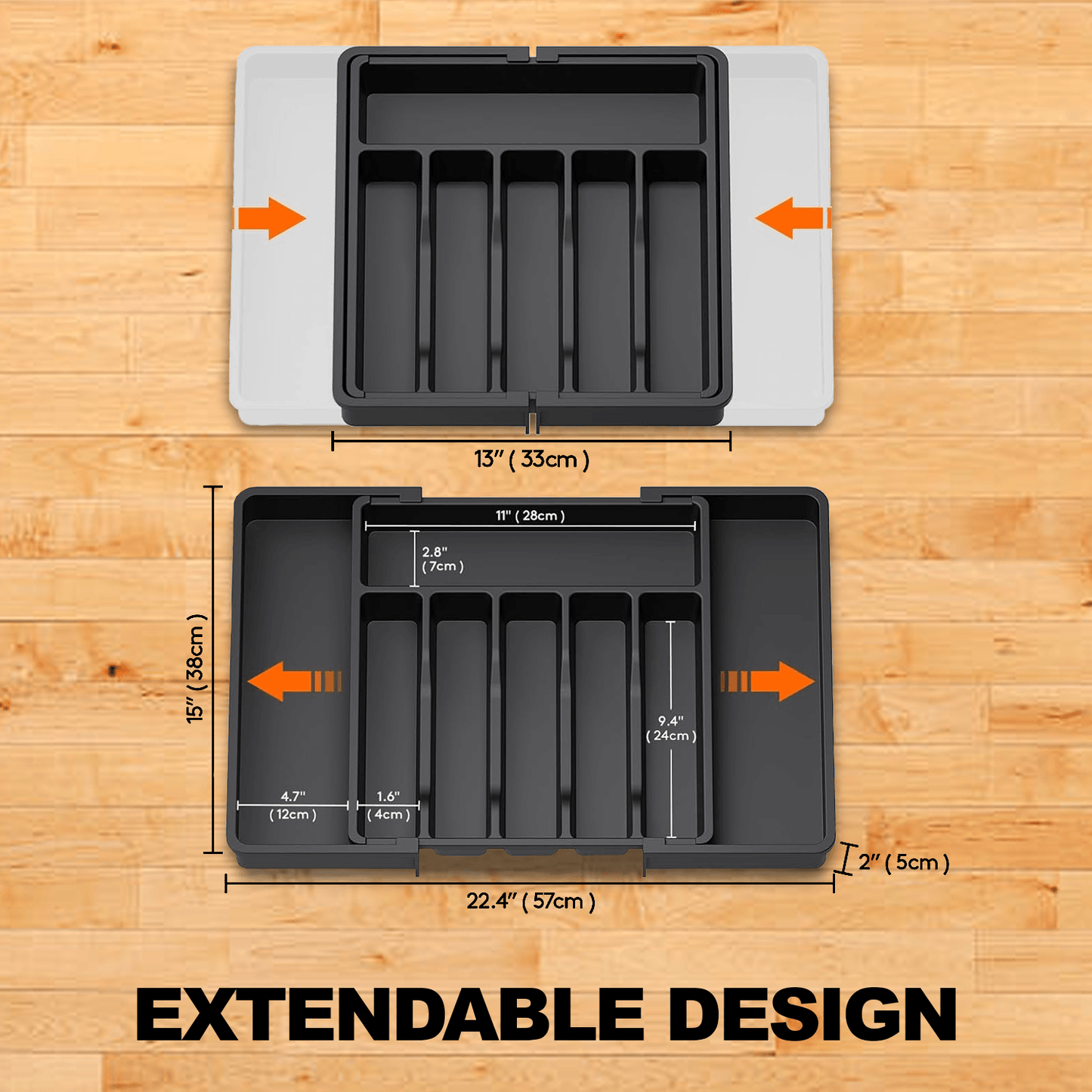 Cutlery Tray For Drawer - Extendable Drawer Organiser Insert For Kitchen Utensils Storage