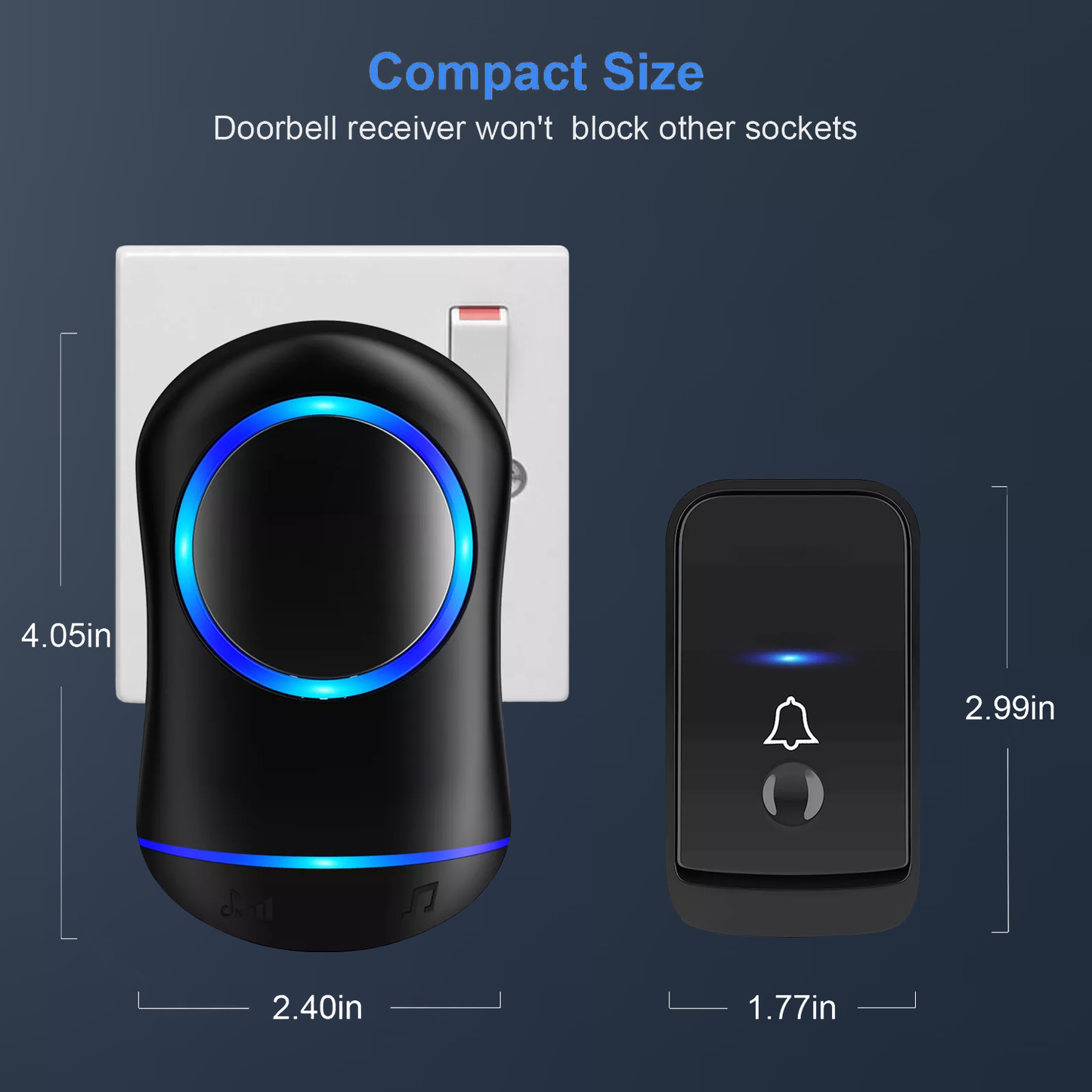 Wireless Door Bell – Waterproof 1000ft Long Range Plug in Home Cordless Doorbell
