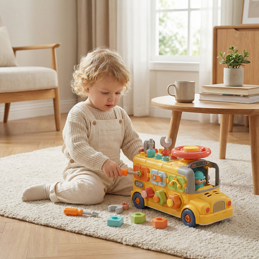 7-in-1 Montessori Screw Bus – Build & Fine Motor Skills Learning Toy