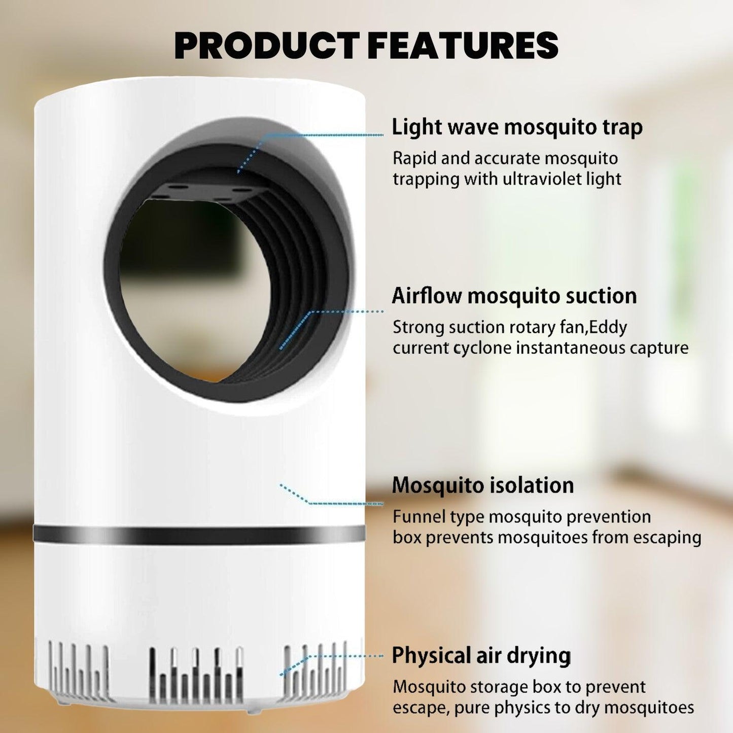 Mosquito Killer Lamp - 2X Electric USB Insect Mosquito Killer Bug Zapper Fly Pest Catcher Trap LED Lamp