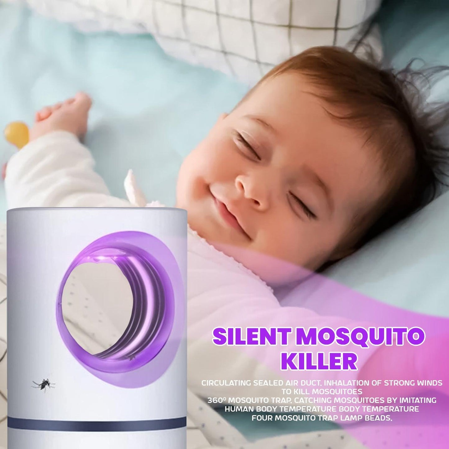 Mosquito Killer Lamp - 2X Electric USB Insect Mosquito Killer Bug Zapper Fly Pest Catcher Trap LED Lamp