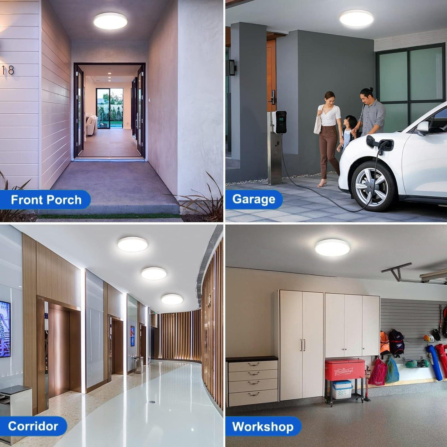 Motion Sensor Ceiling Light - LED Sensor Light Bathroom Kitchen Living Room Wall Lamp