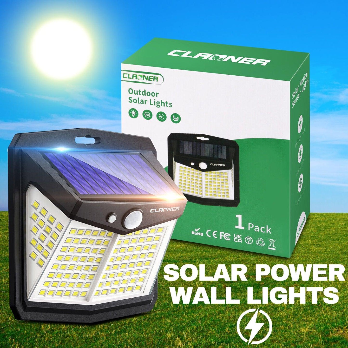 Motion Sensor Wall Light Outdoor - 128 LED Solar Power PIR Motion Sensor Security Light For Outdoor
