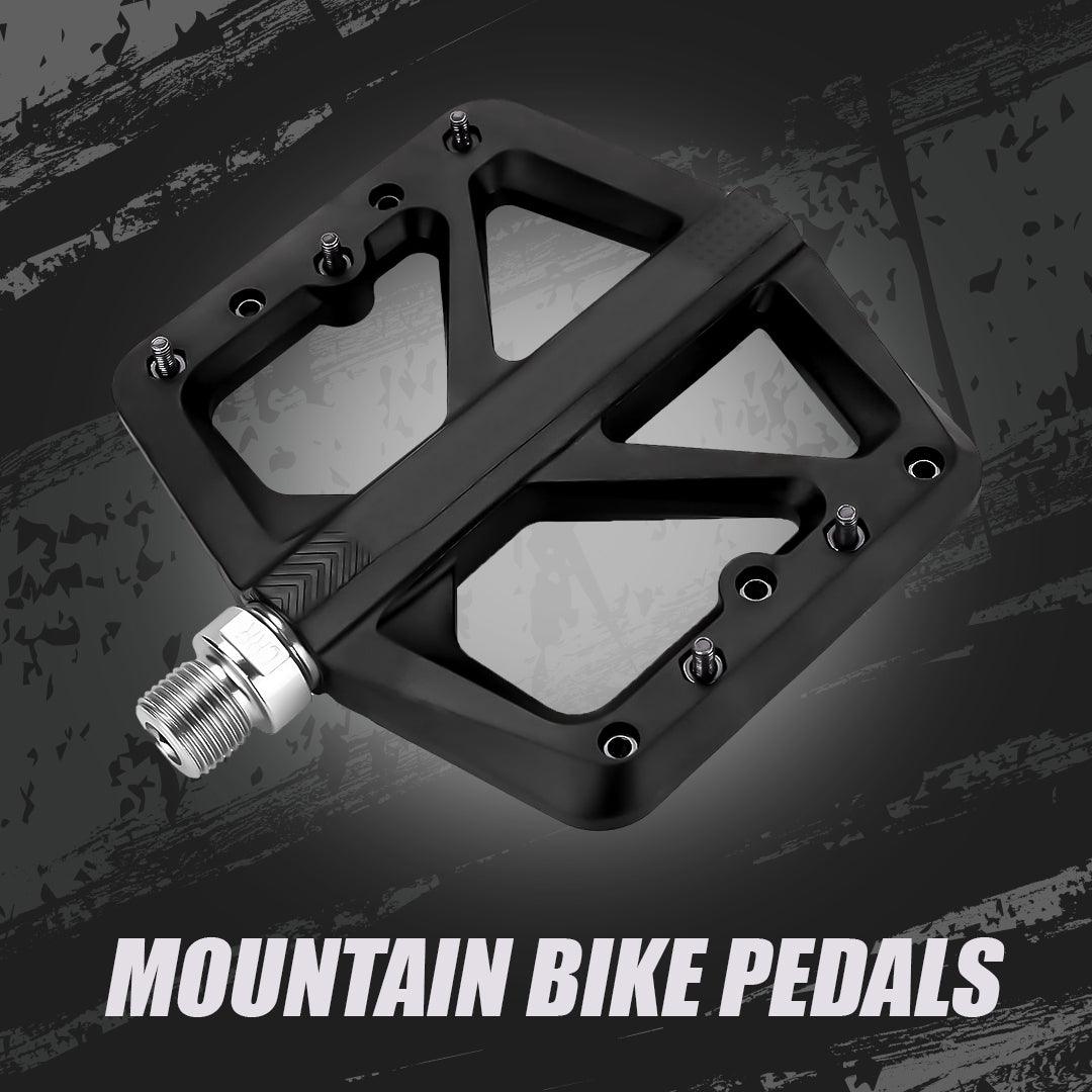 Pedals for Mountain Bike - West Biking MTB Bike Nylon Pedals Endure Light Flat Platform DU Bearing 9/16"