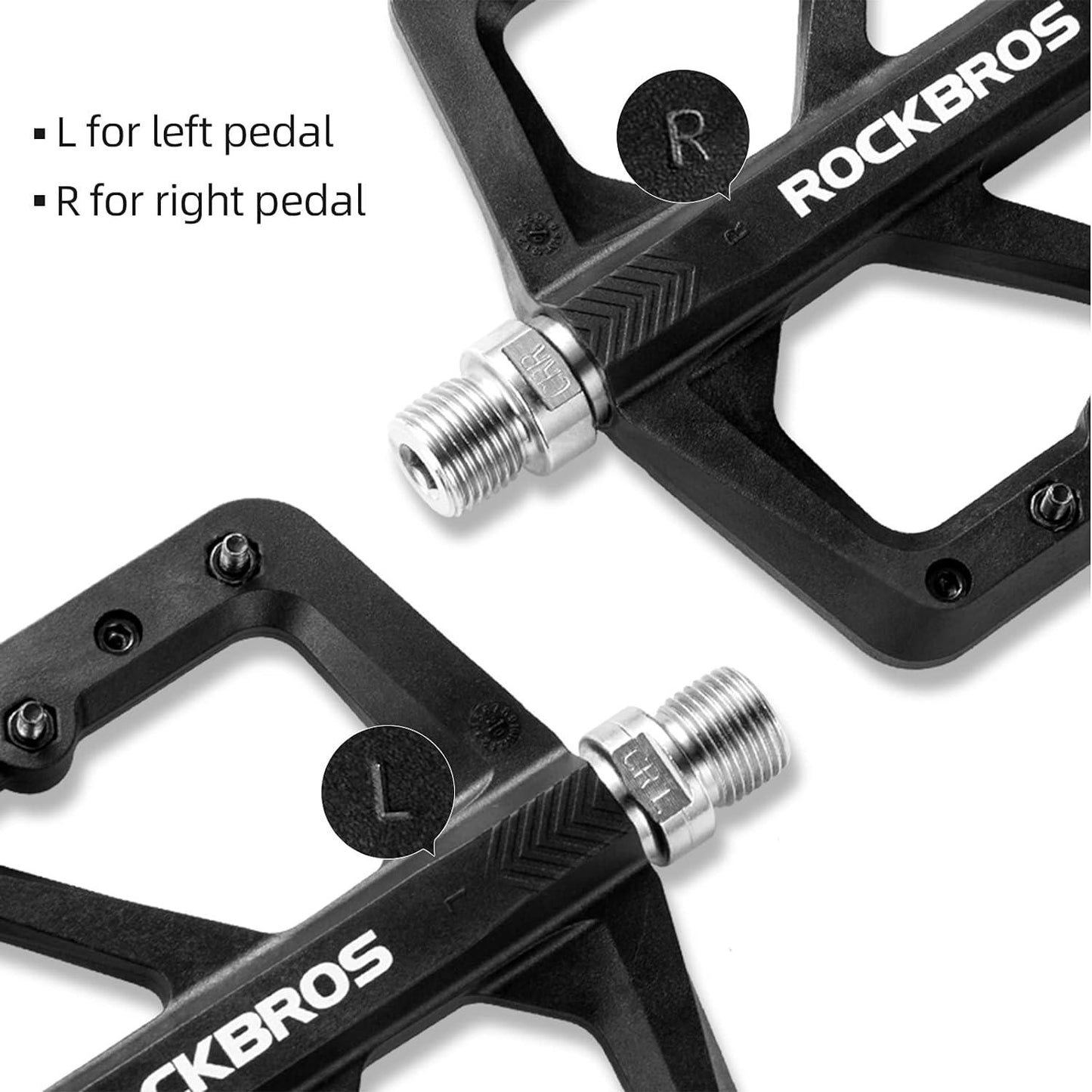 Pedals for Mountain Bike - West Biking MTB Bike Nylon Pedals Endure Light Flat Platform DU Bearing 9/16"