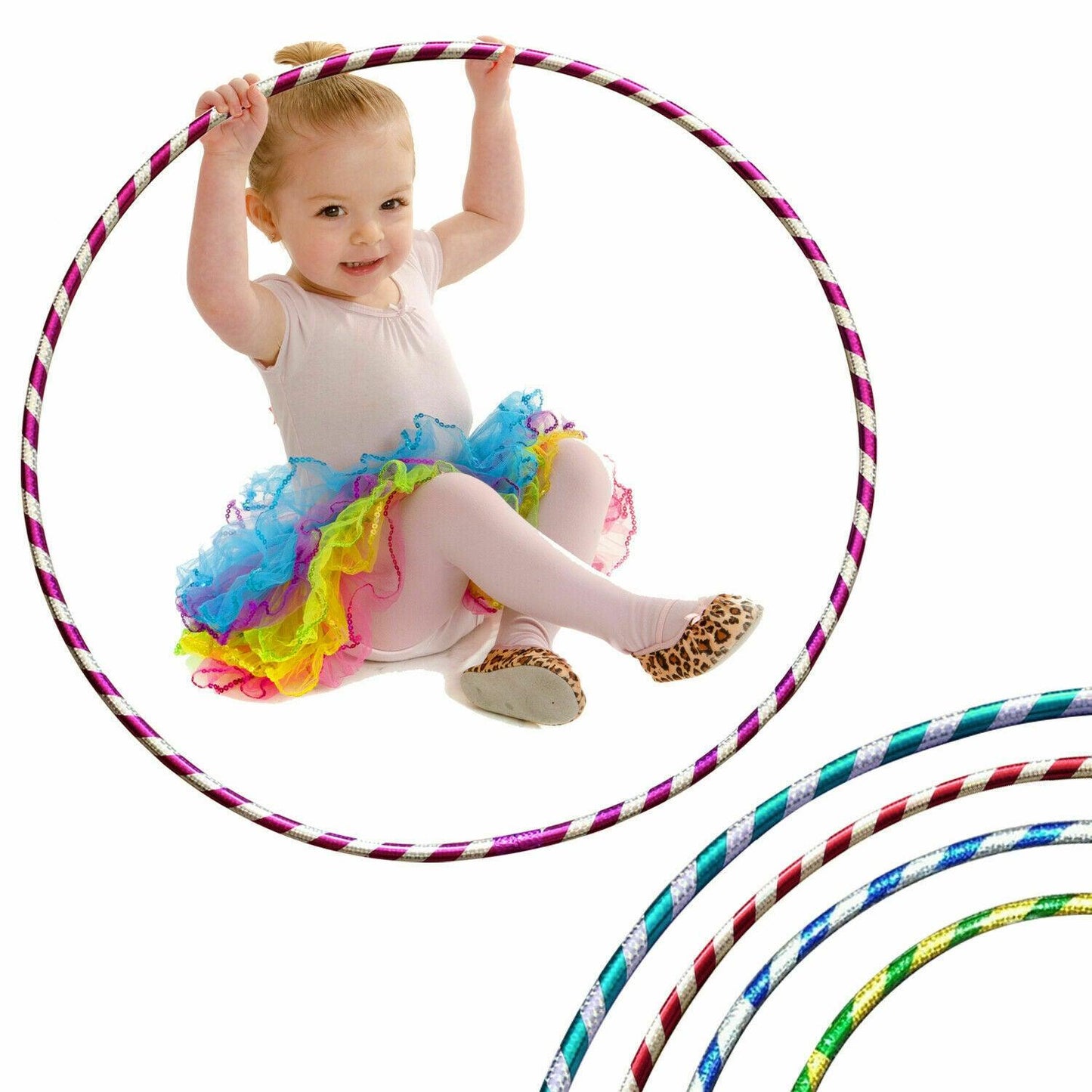 Hula Hoop Ring - Hula Hoops for Kids, Multicolour Hula Hoop Children's Adult Fitness Activity Plastic Hoola Hoop Kids