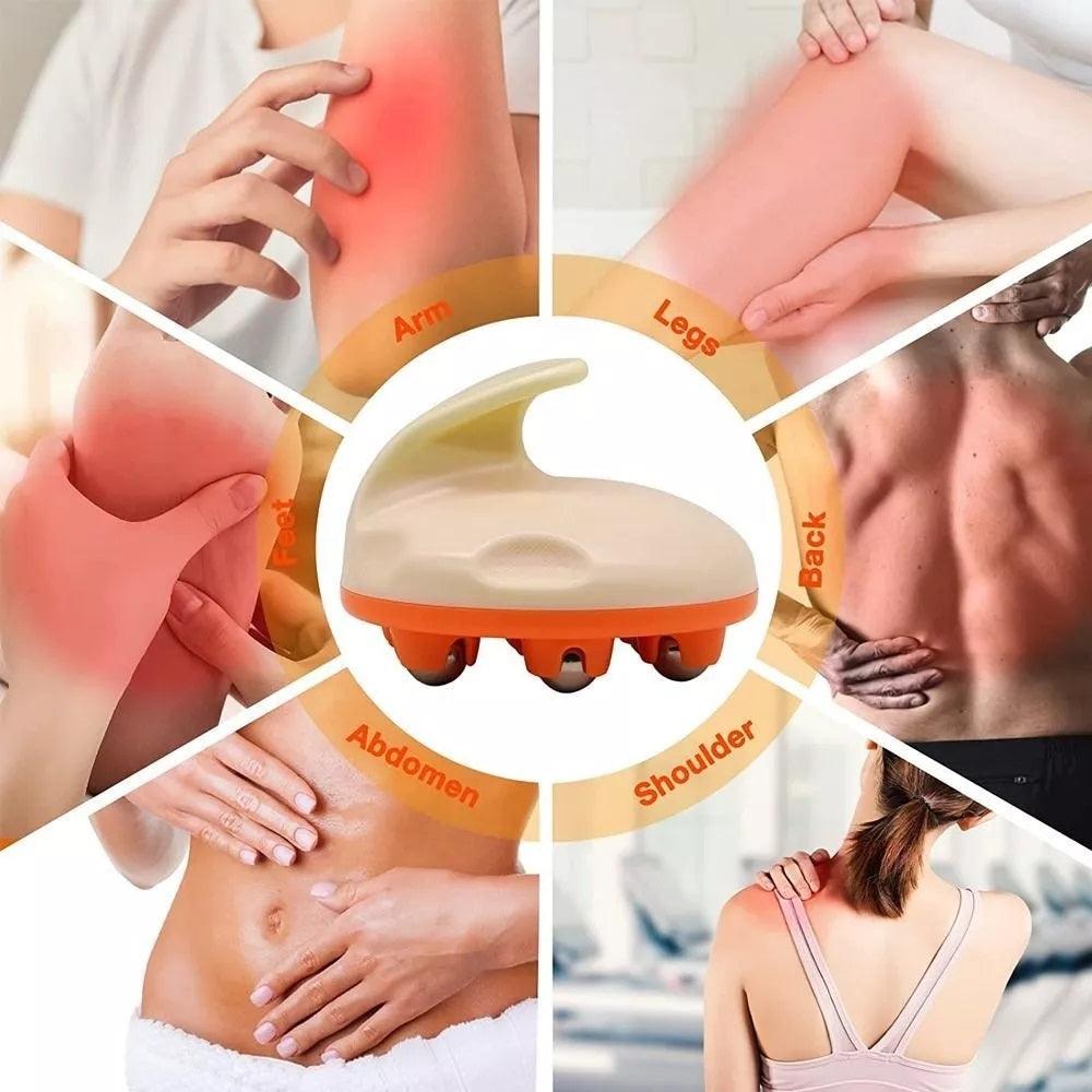 Hand Massage Roller - Muscle Relax 7 Beads Massager Neck Abdomen Roller Ball Meridian Brush Roller