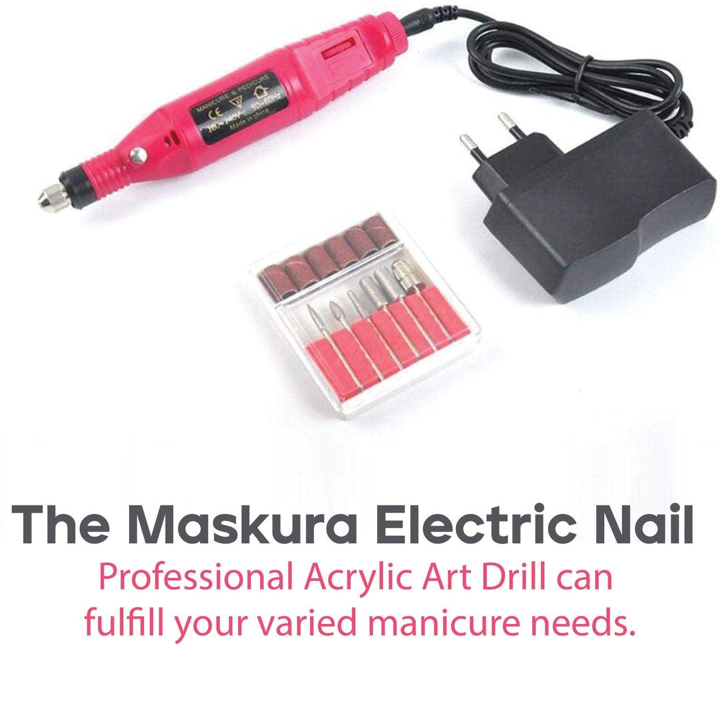Electric Nail Files - Electric Nail Drill with 11 Drill Bits and Sanding Bands, 20000 RPM Adjustable Speed, Portable Nail Drills for Acrylic Nails