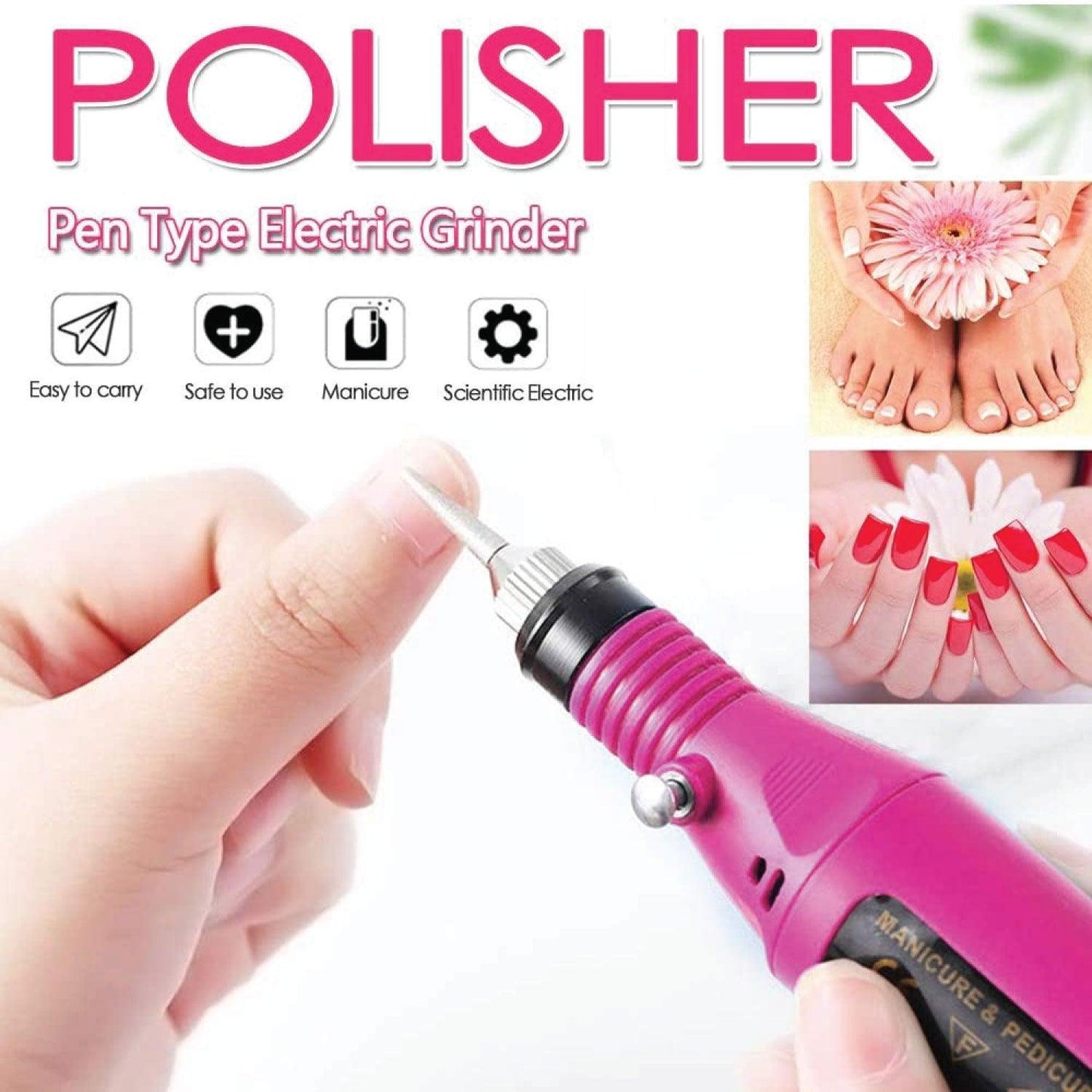 Electric Nail Files - Electric Nail Drill with 11 Drill Bits and Sanding Bands, 20000 RPM Adjustable Speed, Portable Nail Drills for Acrylic Nails