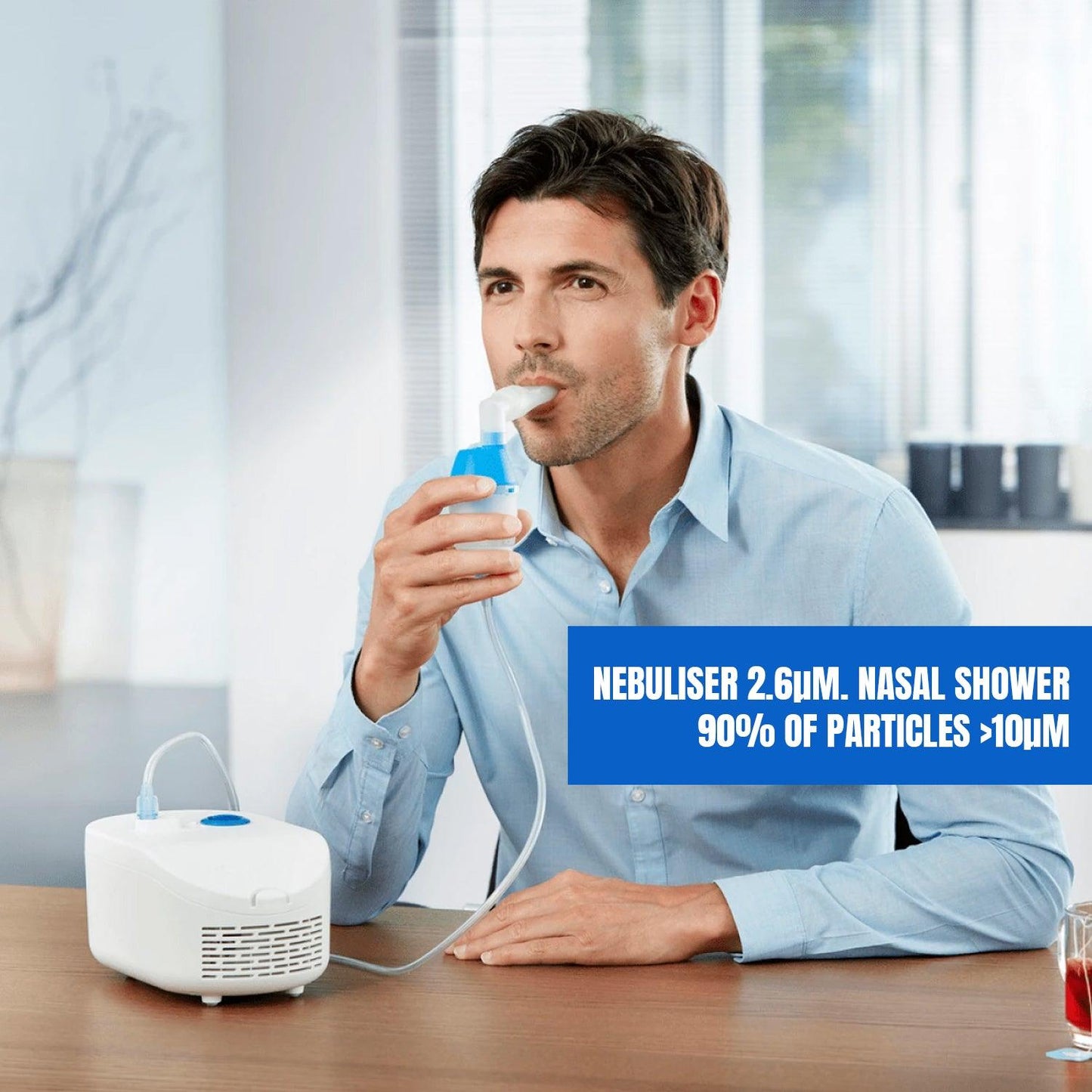 Home Nebulizer Machine - 2-in-1 Nebuliser with Nasal Shower | Treat Respiratory Conditions Like Asthma |  Provides Allergy, Cough and Cold Symptom Relief at Home