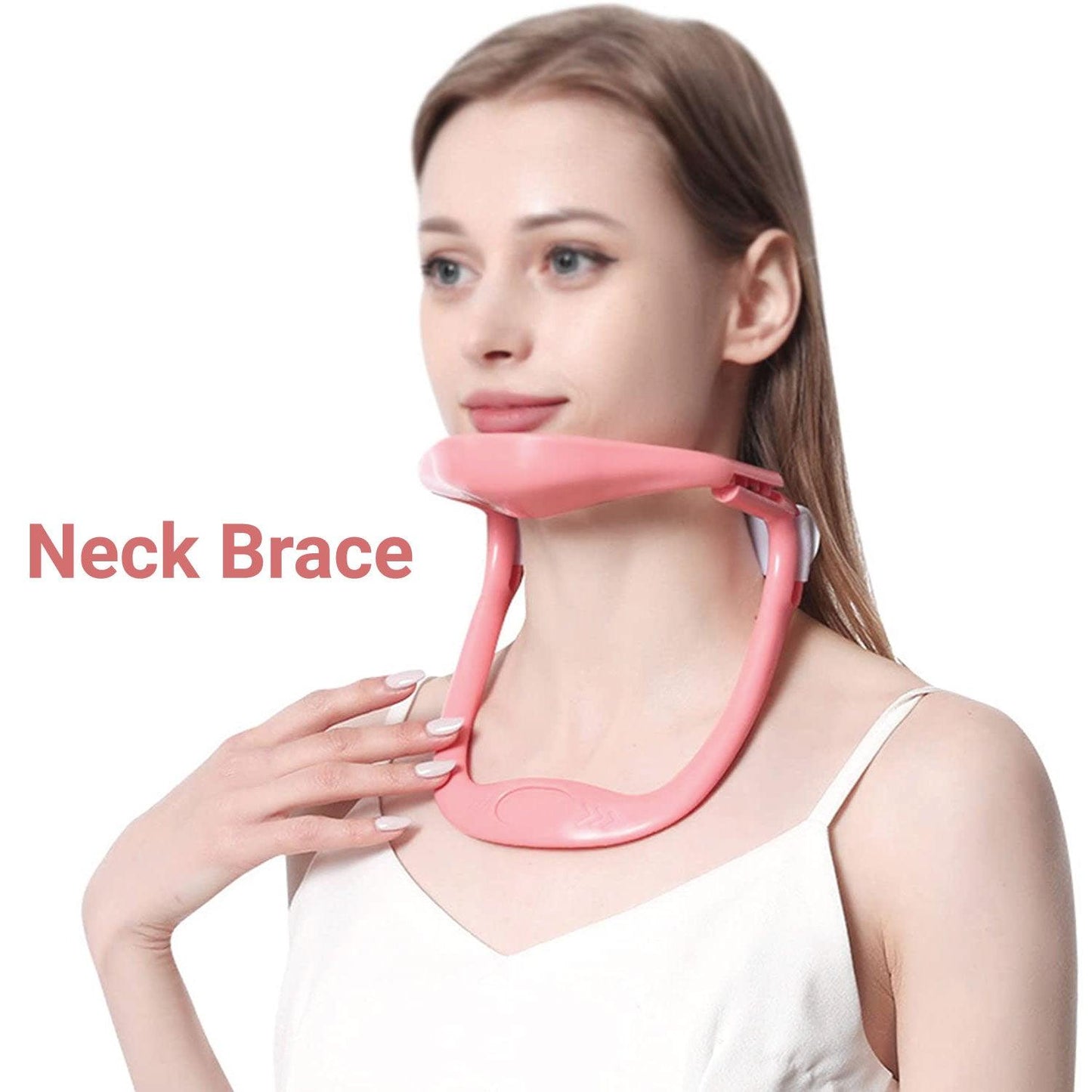Neck Brace for Posture - Adjustable Neck Stretcher Neck Support for Cervical Pain Relief Neck Traction Device