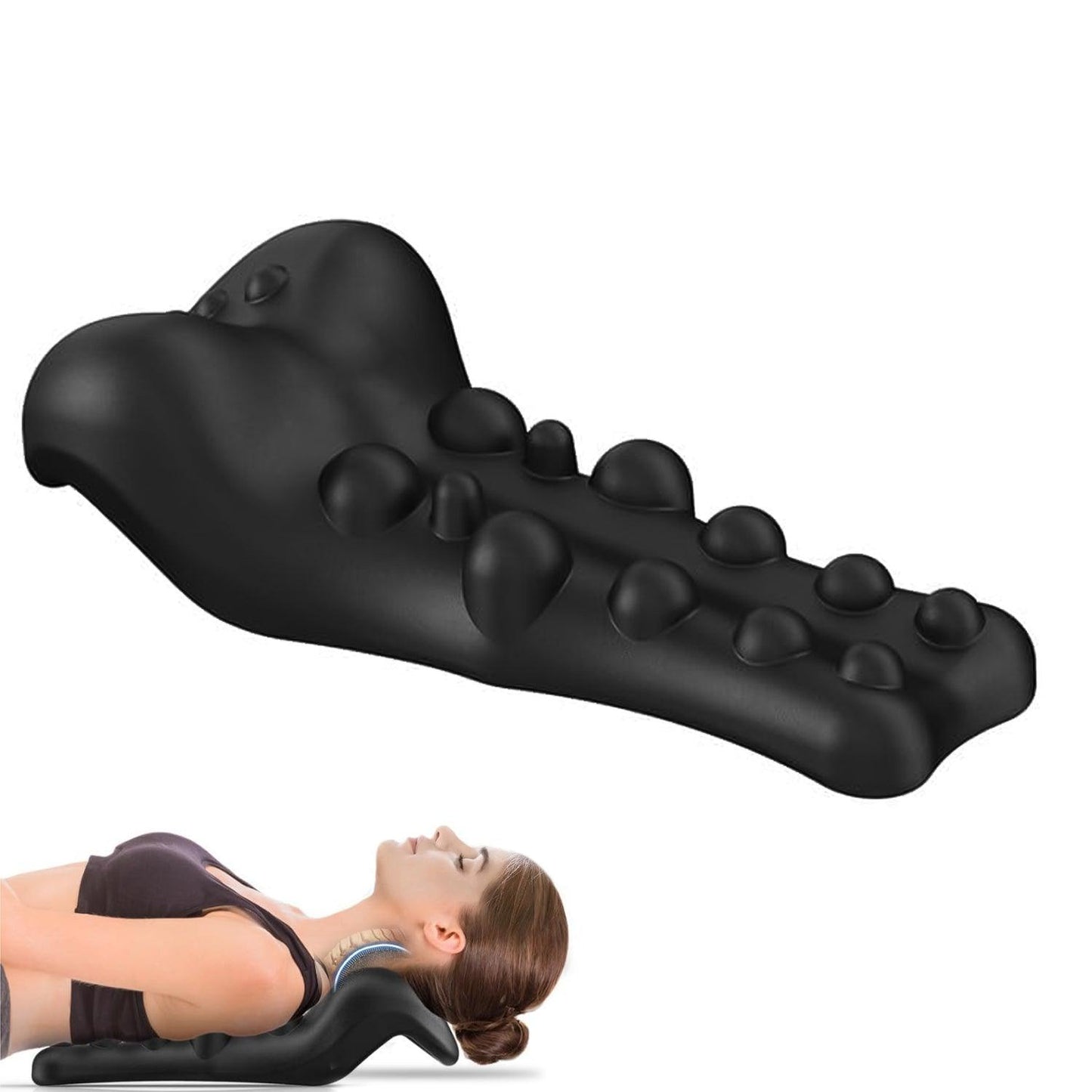Neck Shoulder Massager - Upper Back Massager Cervical Traction Device Neck Stretcher For TMJ Pain Relief Cervical Spine Alignment Chiropractic Pillow