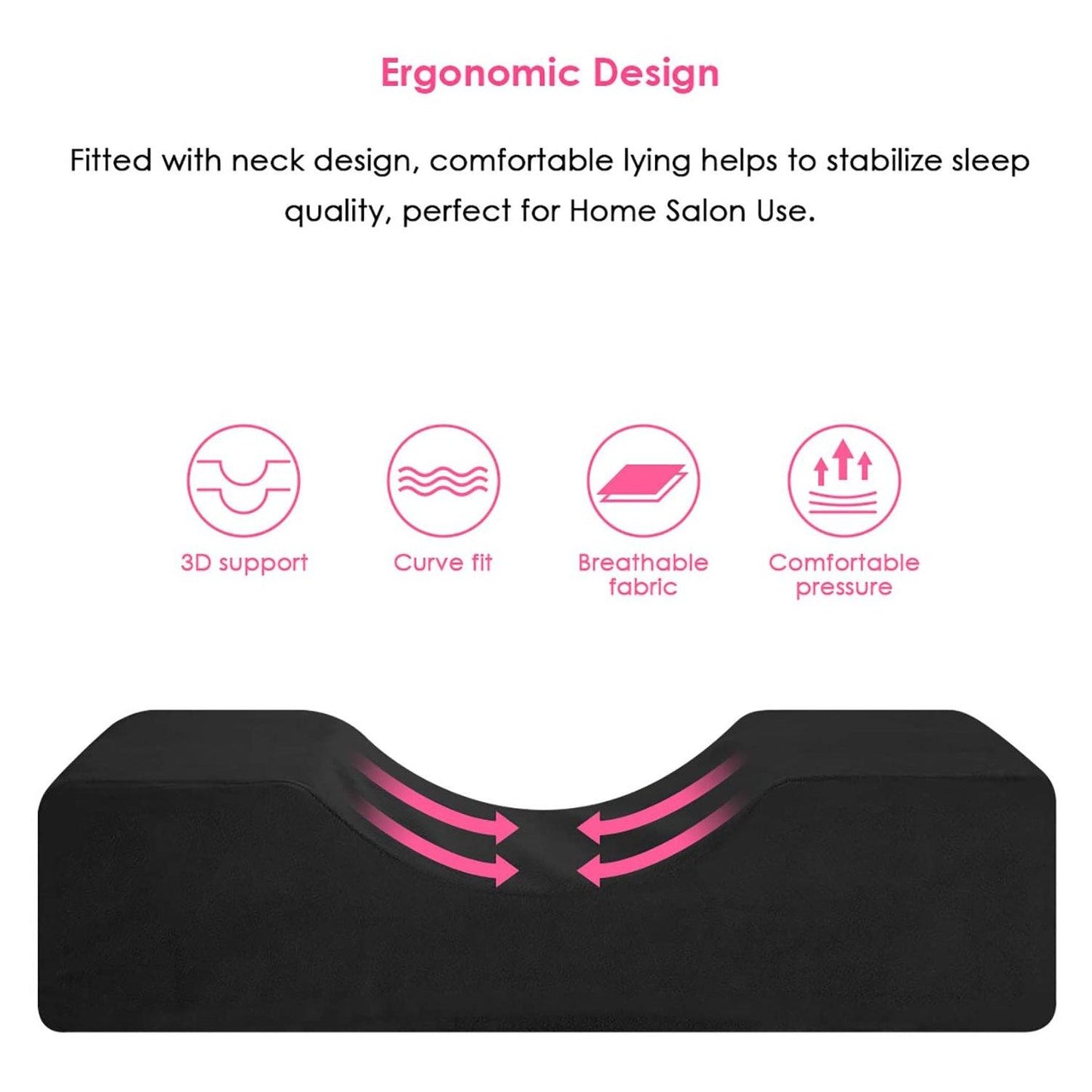 Eyelash Extension Pillow - U-shape Ergonomic Curve Pillow, Makeup Grafting Eyelash Pillow Neck Support Curve for Salon Home