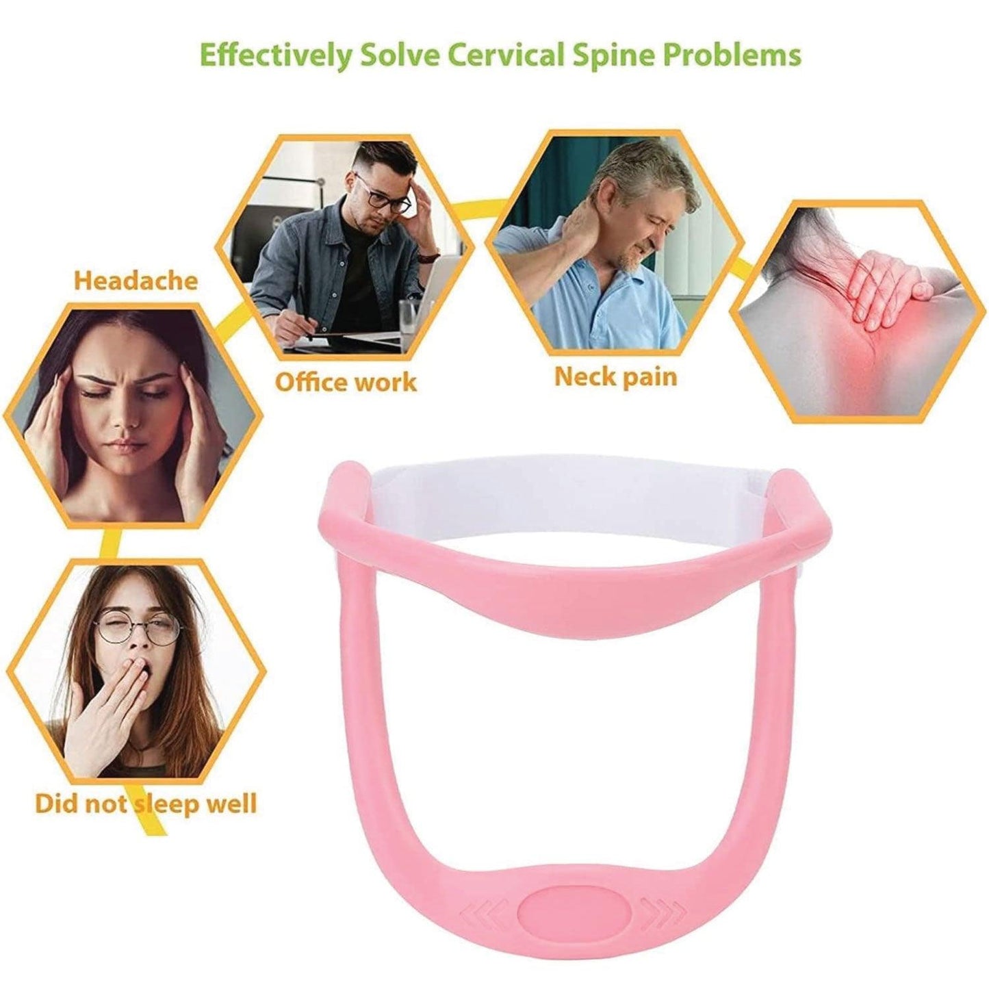 Neck Brace for Posture - Adjustable Neck Stretcher Neck Support for Cervical Pain Relief Neck Traction Device