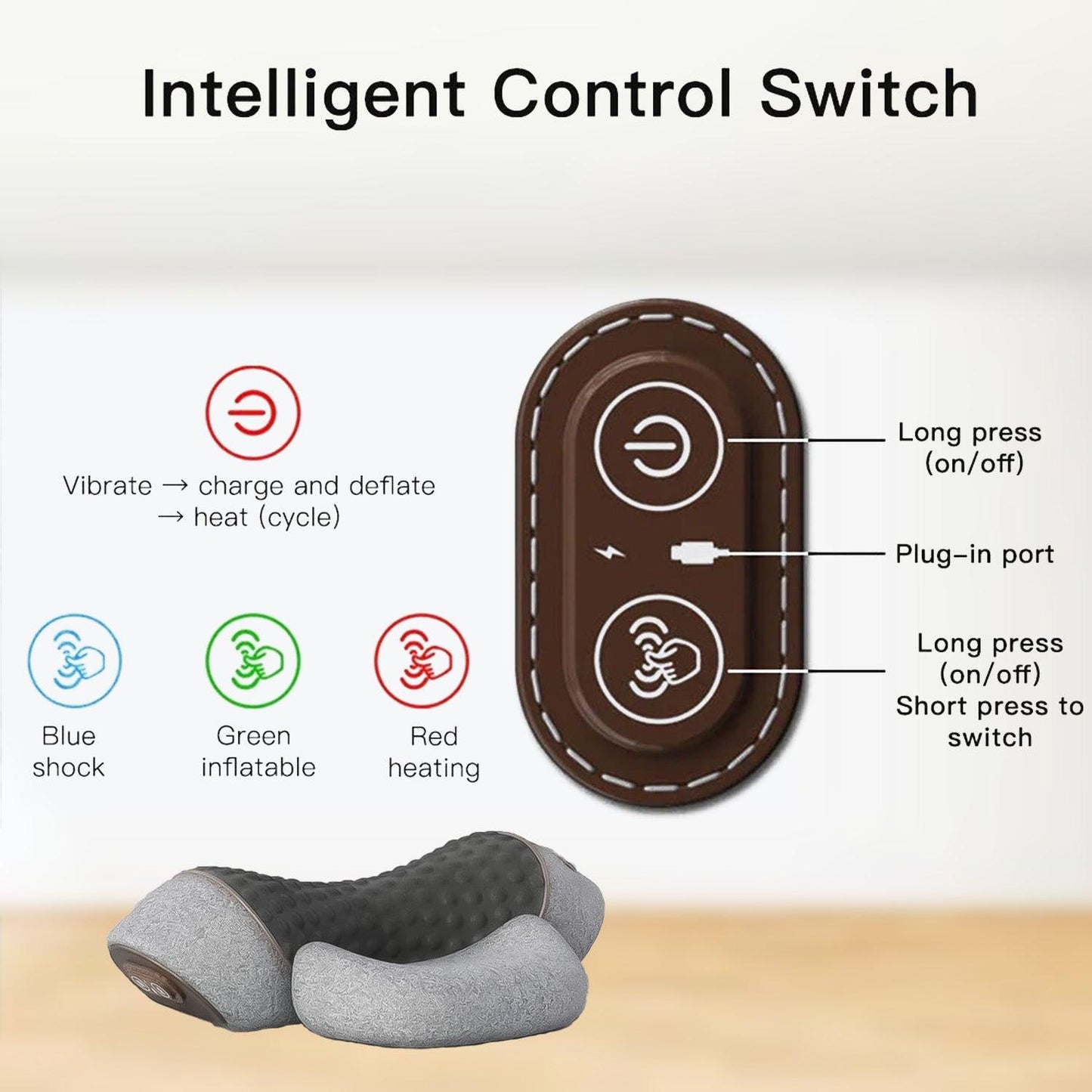 Neck Massager Pillow - 3 in 1 Neck And Shoulder Massager Memory Foam Back Massager