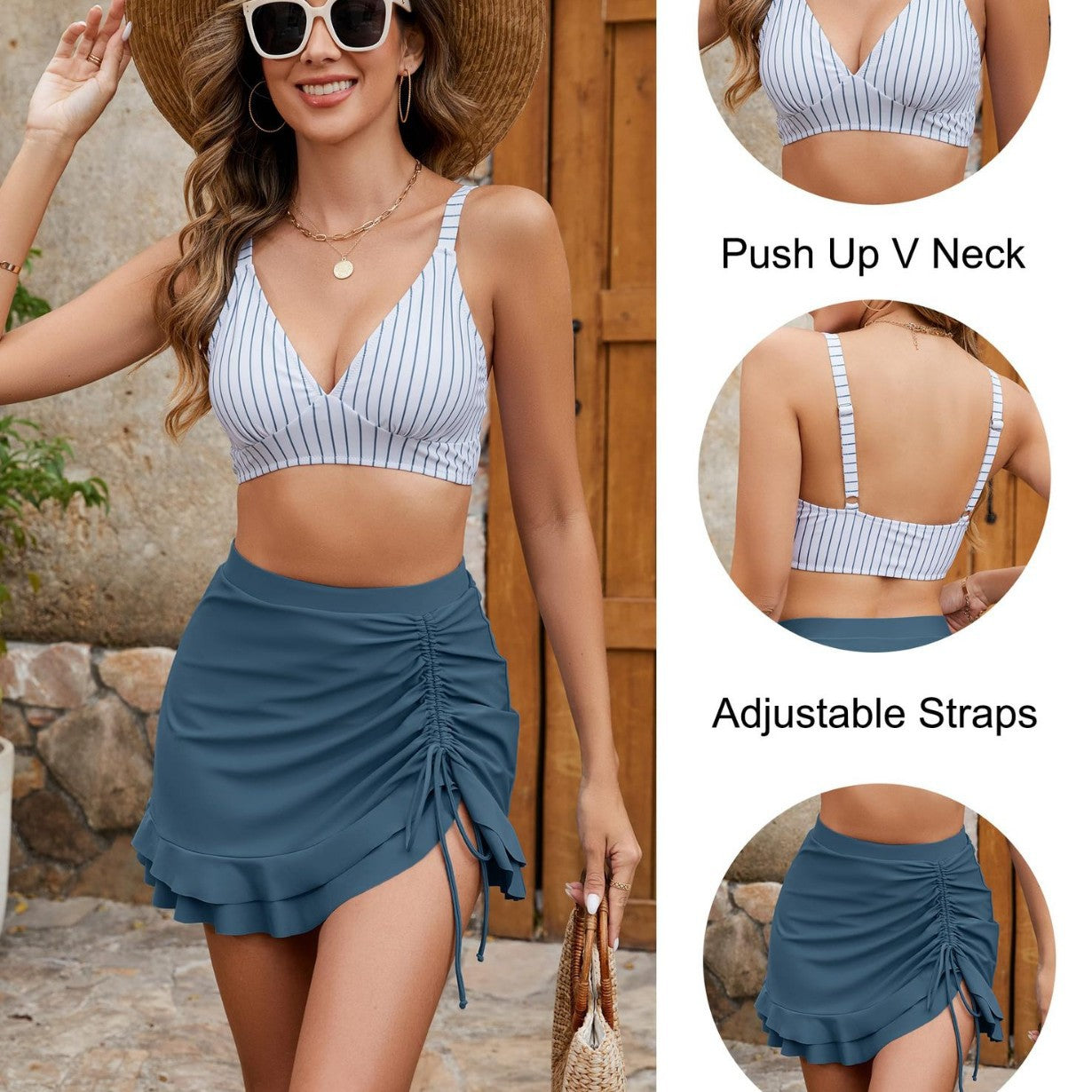 🏝️2025 Summer Hot Sale 50% OFF🌊Gingham High Waisted Tummy Control Bikini Sets👙