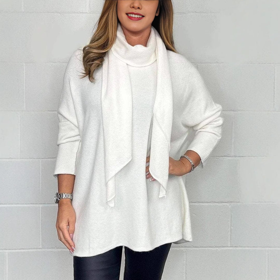 🔥HOT SALE 50% OFF🔥Casual Solid Color Basic Scarf Collar Tops