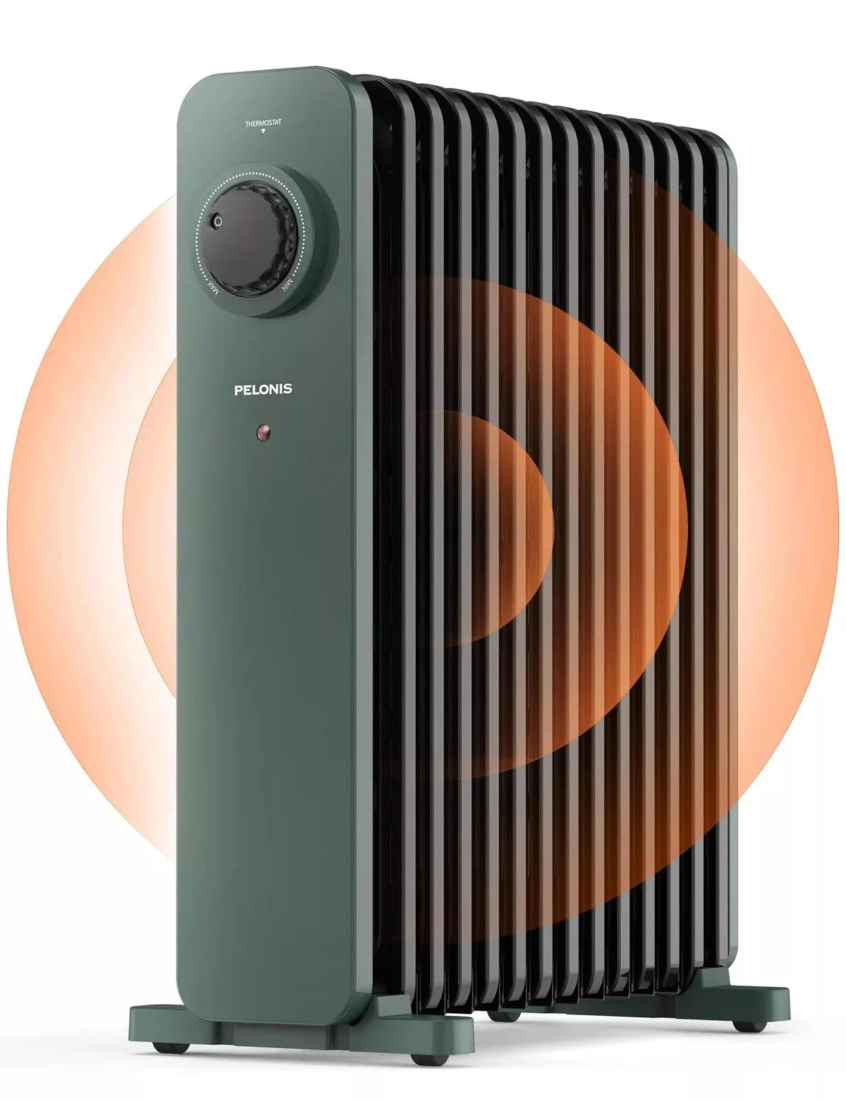 Room Heater Electric - Heater Oil Radiator with Adjustable Thermostat and 3 Heat Settings Oil Filled Heater with Overheat Protection (2500W, Knob Control)