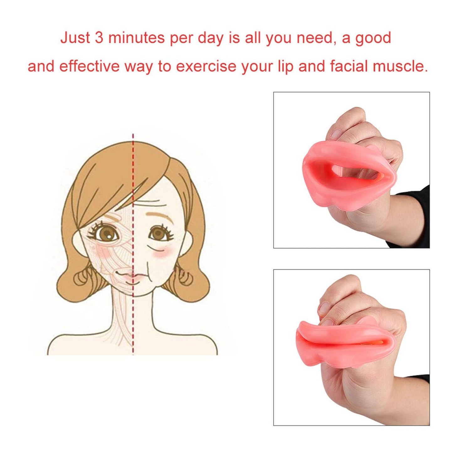 Mouth Exercises Tool - Face Slimmer Silicone Oral Lip Trainer Face Lifting Lip Exerciser