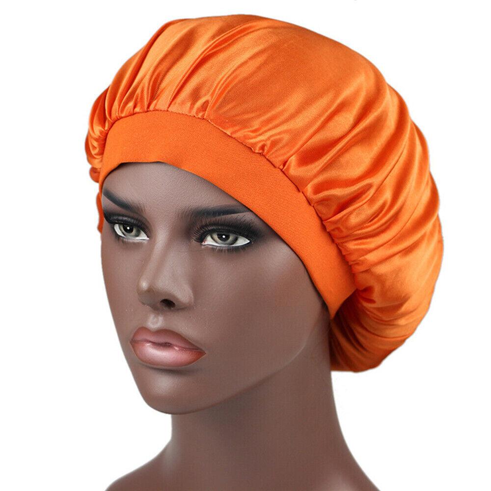 Hair Wraps for Sleeping - Bonnet Cap Long Hair Care Hat Woman Silk Satin Protection Night Head Turban Wrap