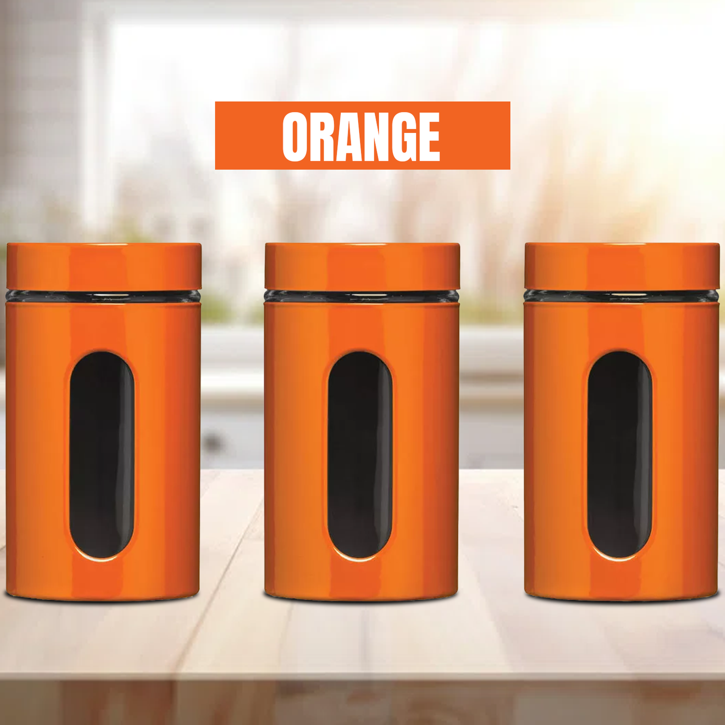 Tea Coffee Sugar Jars – Modern Storage Containers Set for Kitchen Counter Organization
