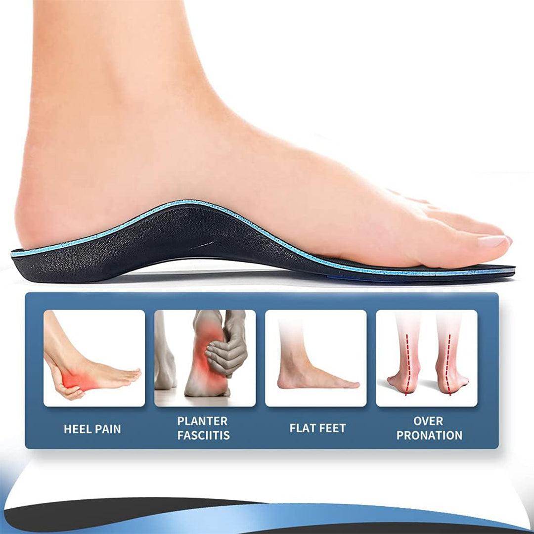 Orthotic Insoles for Flat Feet - Insoles For Arch Support Plantar Fasciitis Flat Feet Gel Heel Back Pain