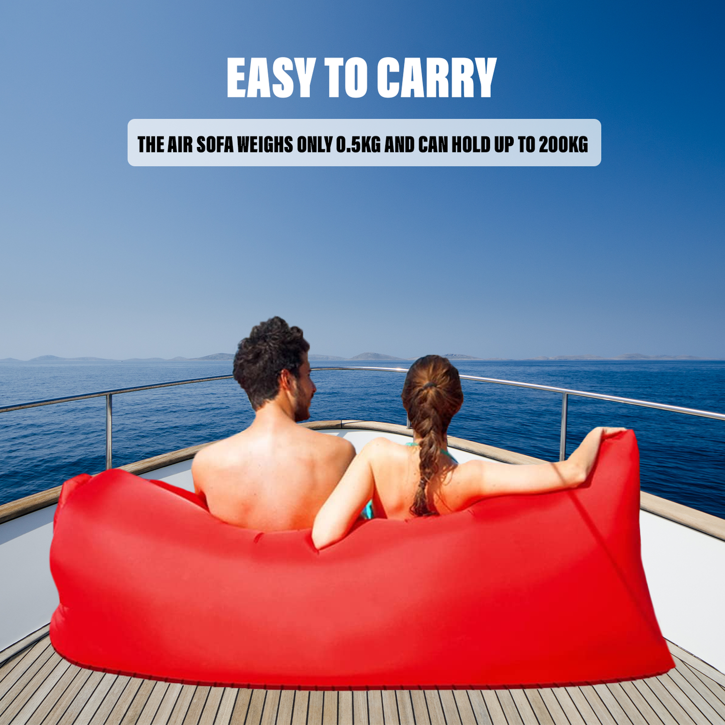 Inflatable Beach Lounger - Portable Sofa Air Bed Lounger Sofa Sack Beach Bag Camping