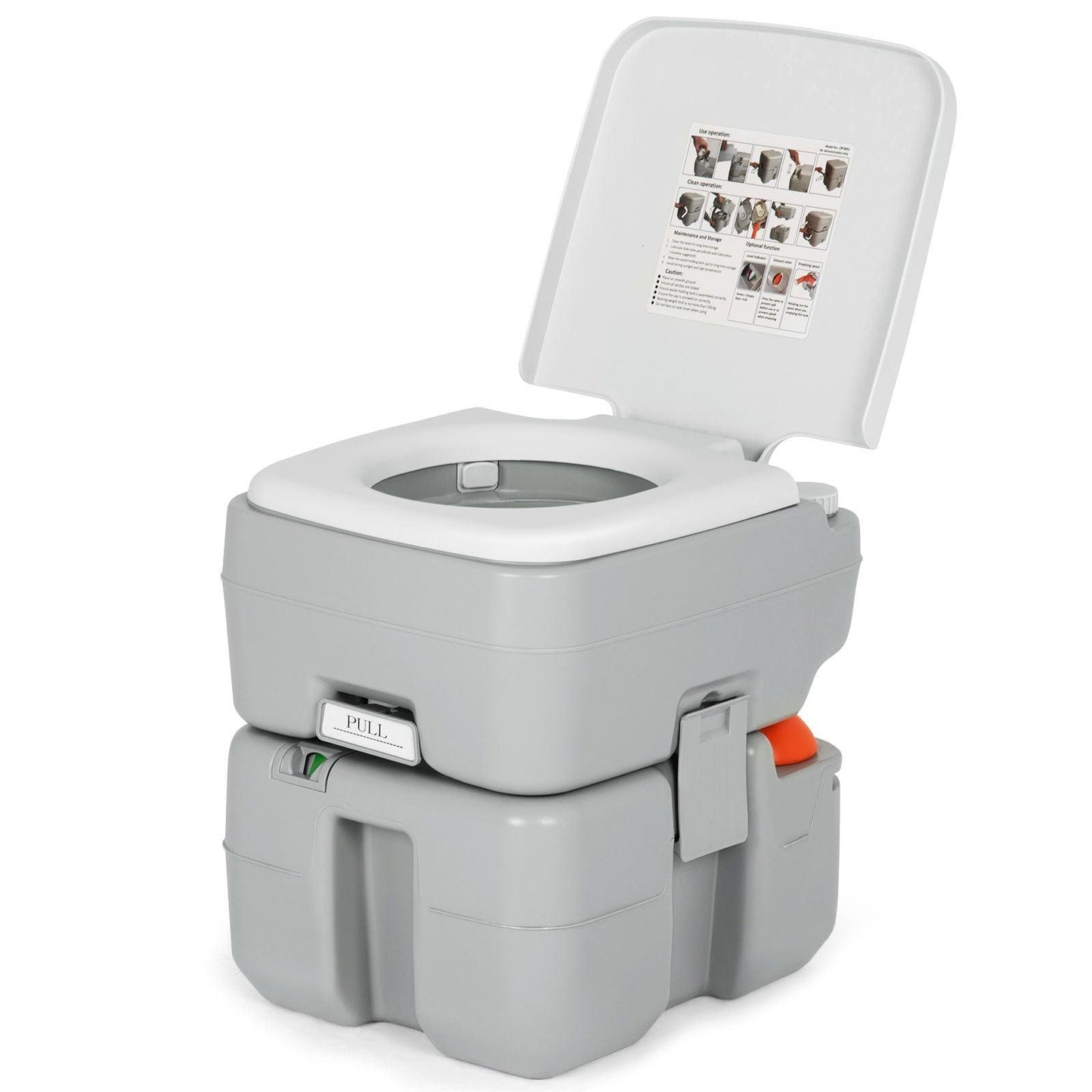 Portable Camping Toilet - 20L Outdoor Toilet Camping Toilet Caravan Commode Flushing Potty RV Trips