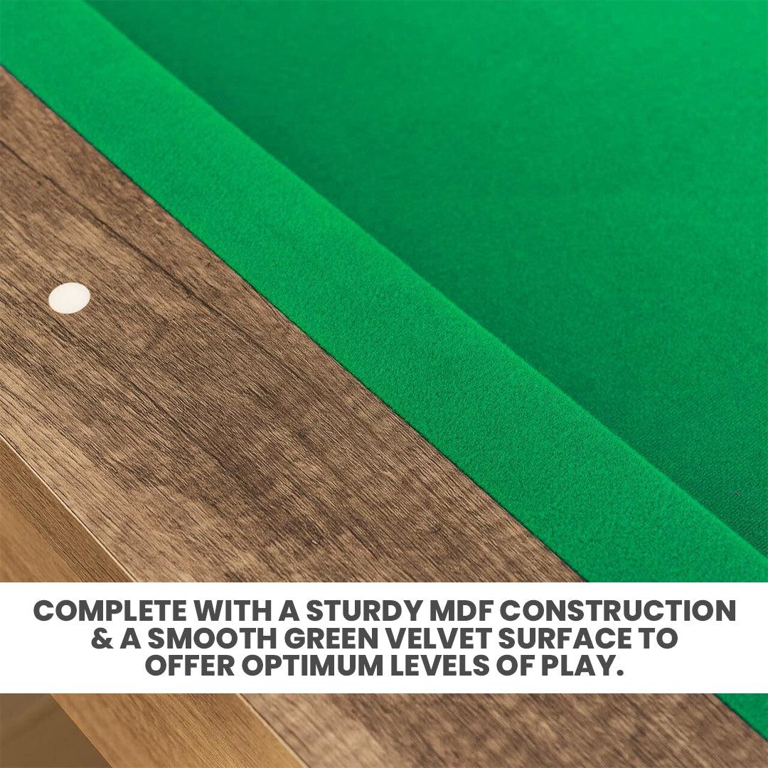 Pinpoint Pool Table - 7ft Wooden Finish Table + 2x Cues, Balls, Chalk & Triangle