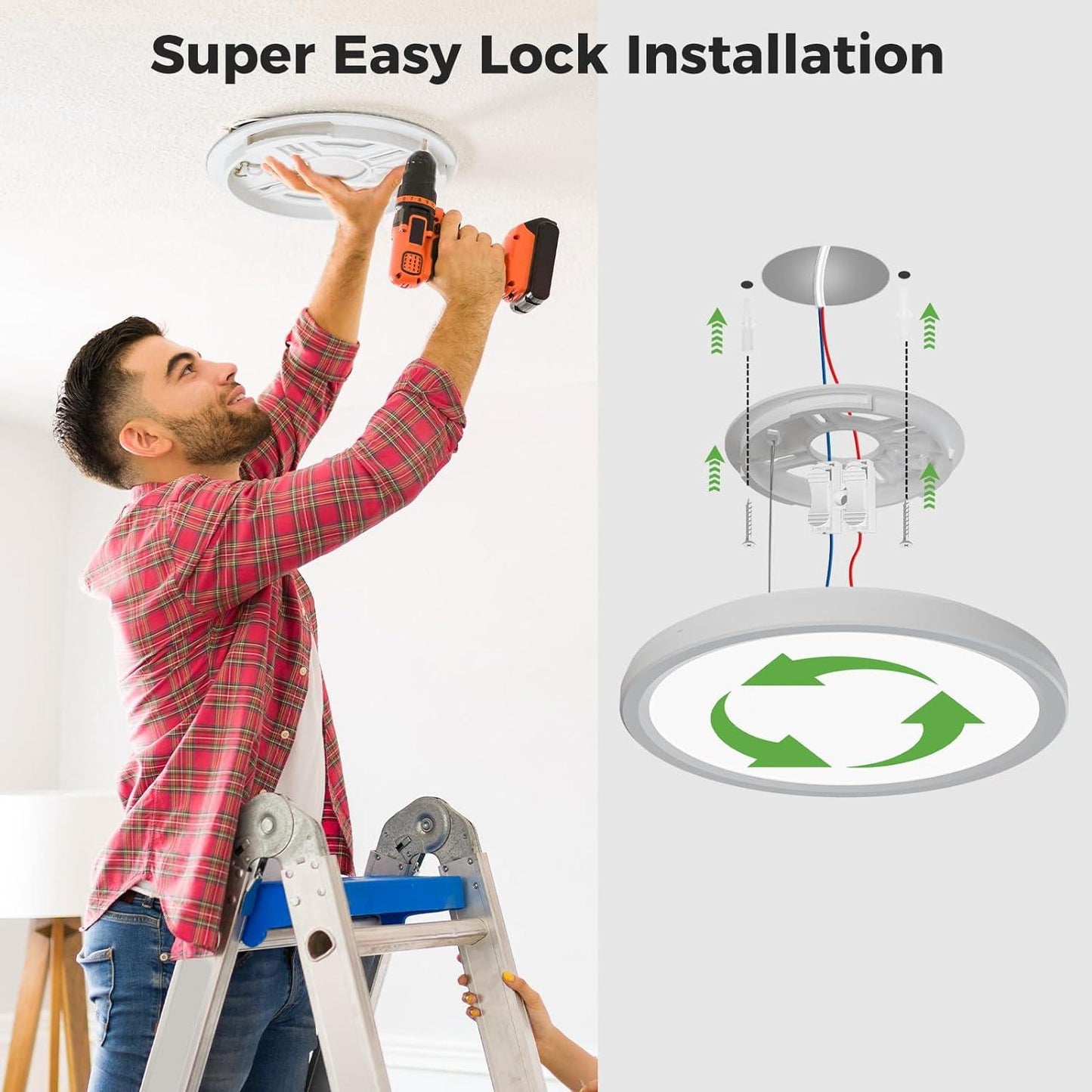 Motion Sensor Ceiling Light - LED Sensor Light Bathroom Kitchen Living Room Wall Lamp