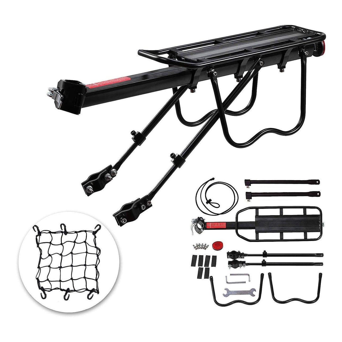 Rear Cycle Racks - Pedalpro Bicycle Alloy Rear Rack - Alloy Rear Bicycle Pannier Rack Carrier Bag Luggage Cycle Mountain Bike 50kg Max