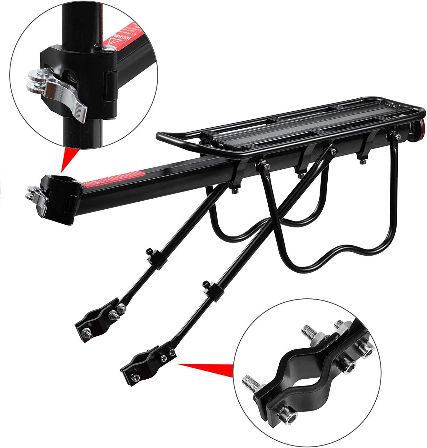 Rear Cycle Racks - Pedalpro Bicycle Alloy Rear Rack - Alloy Rear Bicycle Pannier Rack Carrier Bag Luggage Cycle Mountain Bike 50kg Max