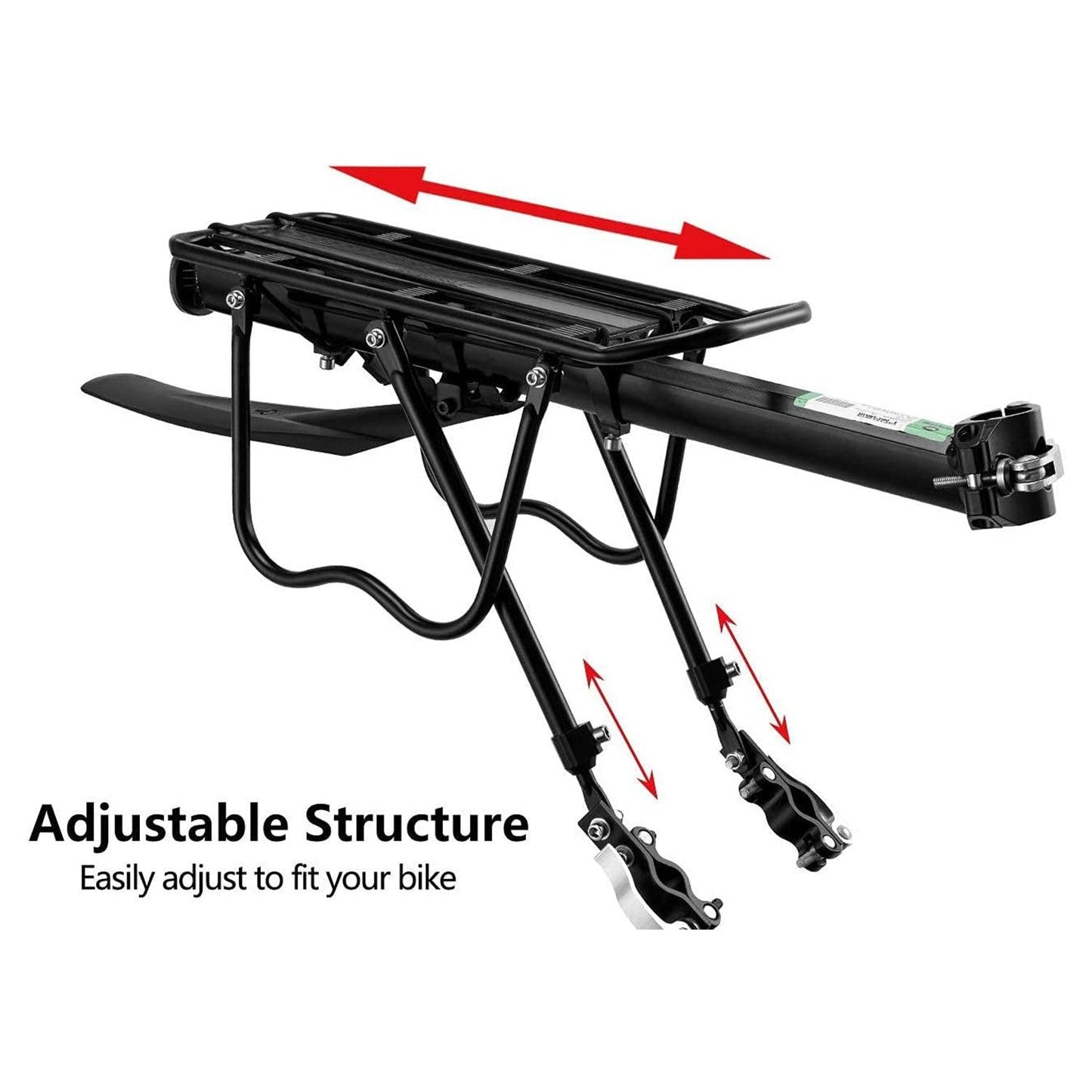 Rear Cycle Racks - Pedalpro Bicycle Alloy Rear Rack - Alloy Rear Bicycle Pannier Rack Carrier Bag Luggage Cycle Mountain Bike 50kg Max