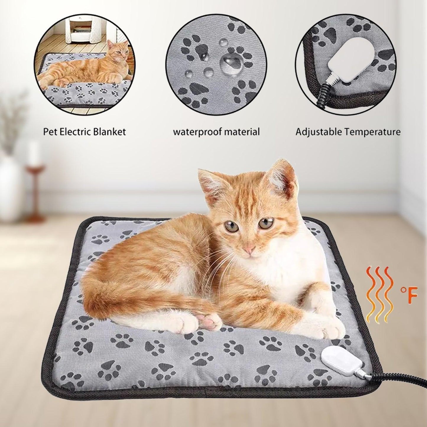 Pet Heating Pad - Electric Heat Mat Heated Bed Dog Puppy Whelping Pads