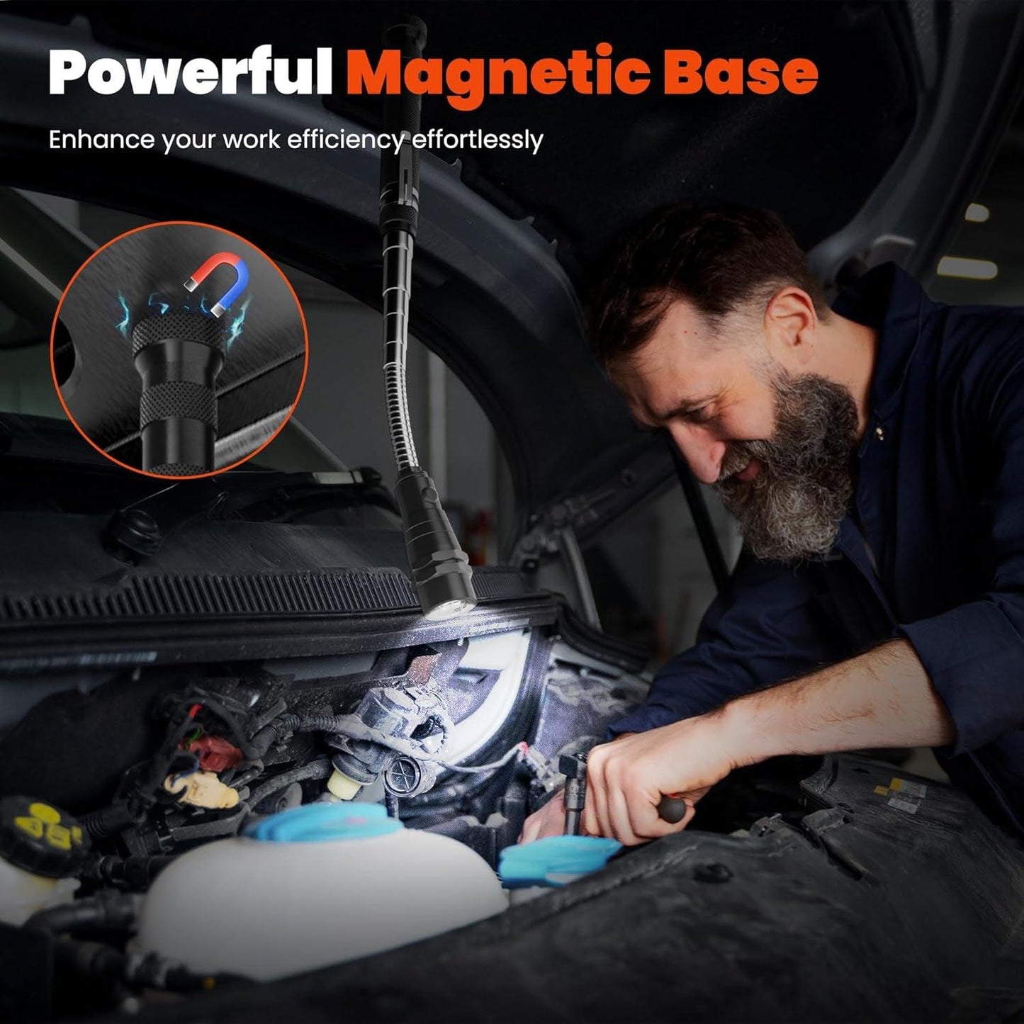 Magnetic Pickup Tool - LED Torch Telescopic Magnetic Pick up Tool Pick-up Stick with Magnet