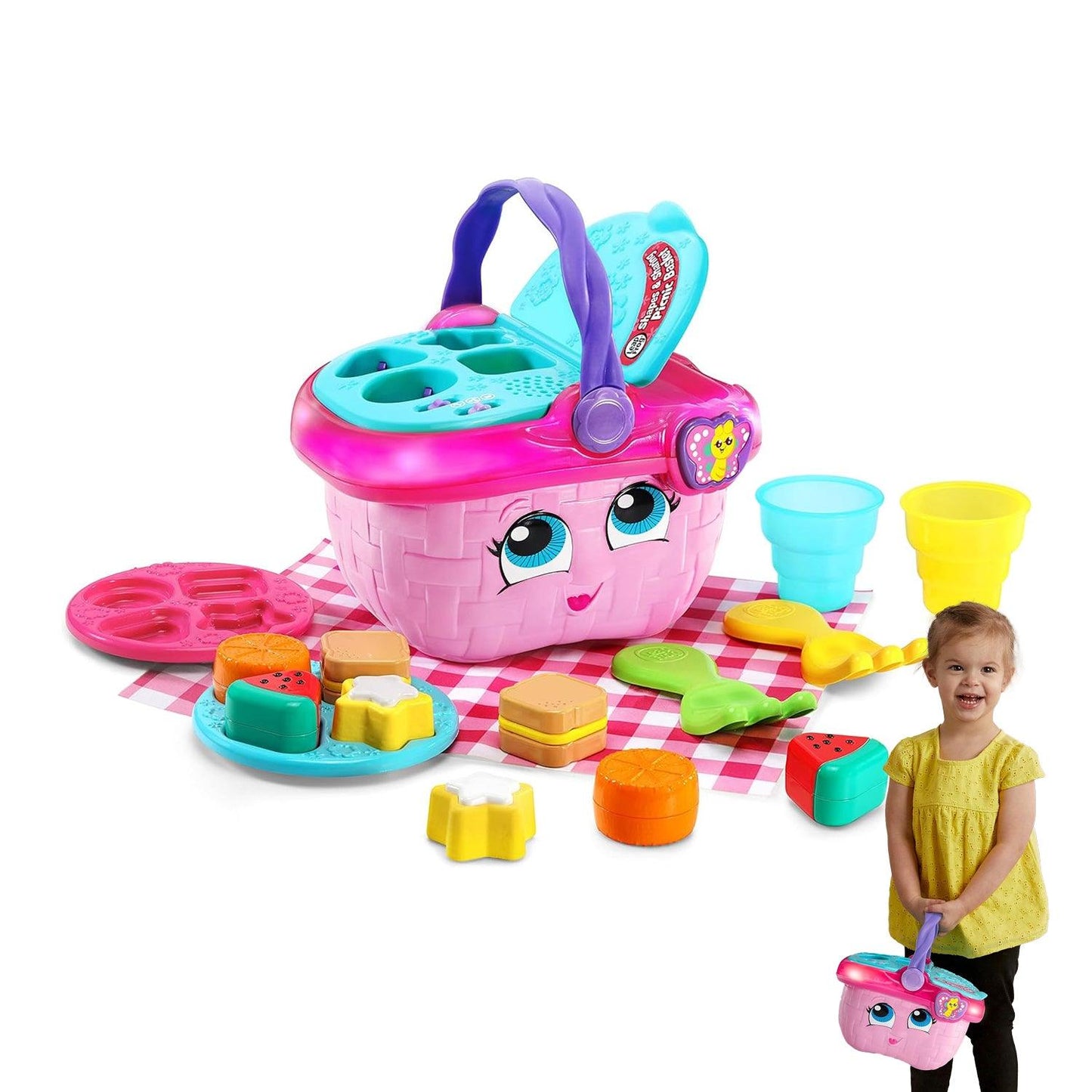 Picnic Basket Toy - Educational and Interactive 16 Pieces for Creative and Learning Play Toys For 1-3 Years Boys & Girls