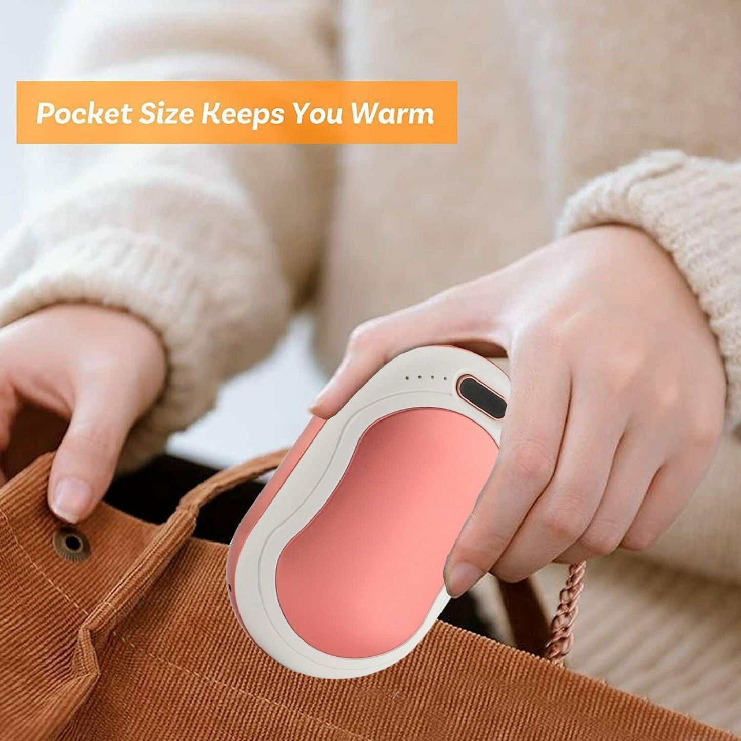 Electric Hot Rechargeable Hand Warmers - Reusable USB Hand Warmer 10000mAh Electric Portable Pocket Hand Warmers Double-sided Heat